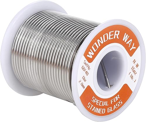 Miniatura 7 de Wonderway Sn60Pb40 Tin Lead Solder Wire For Stained GlassCopper Pipe RepairingArtware 183 Melting Point No Flux Welding Soldering Tin 32oz