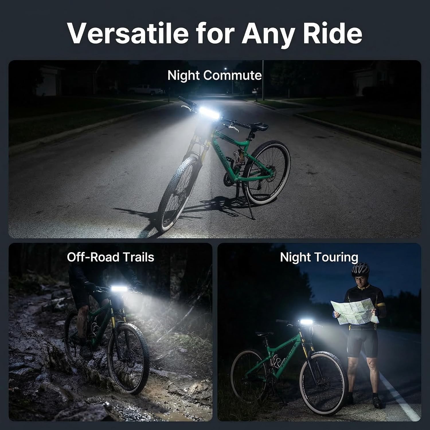 60W 4200LM Dirt Bike LED Light Bar, 12V Plug & Play Motorcycle Handlebar Light Kit for 7/8" CRF XR KX KLX TTR PW RM Pit Bike ATV UTV, Universal Front Auxiliary Driving Light