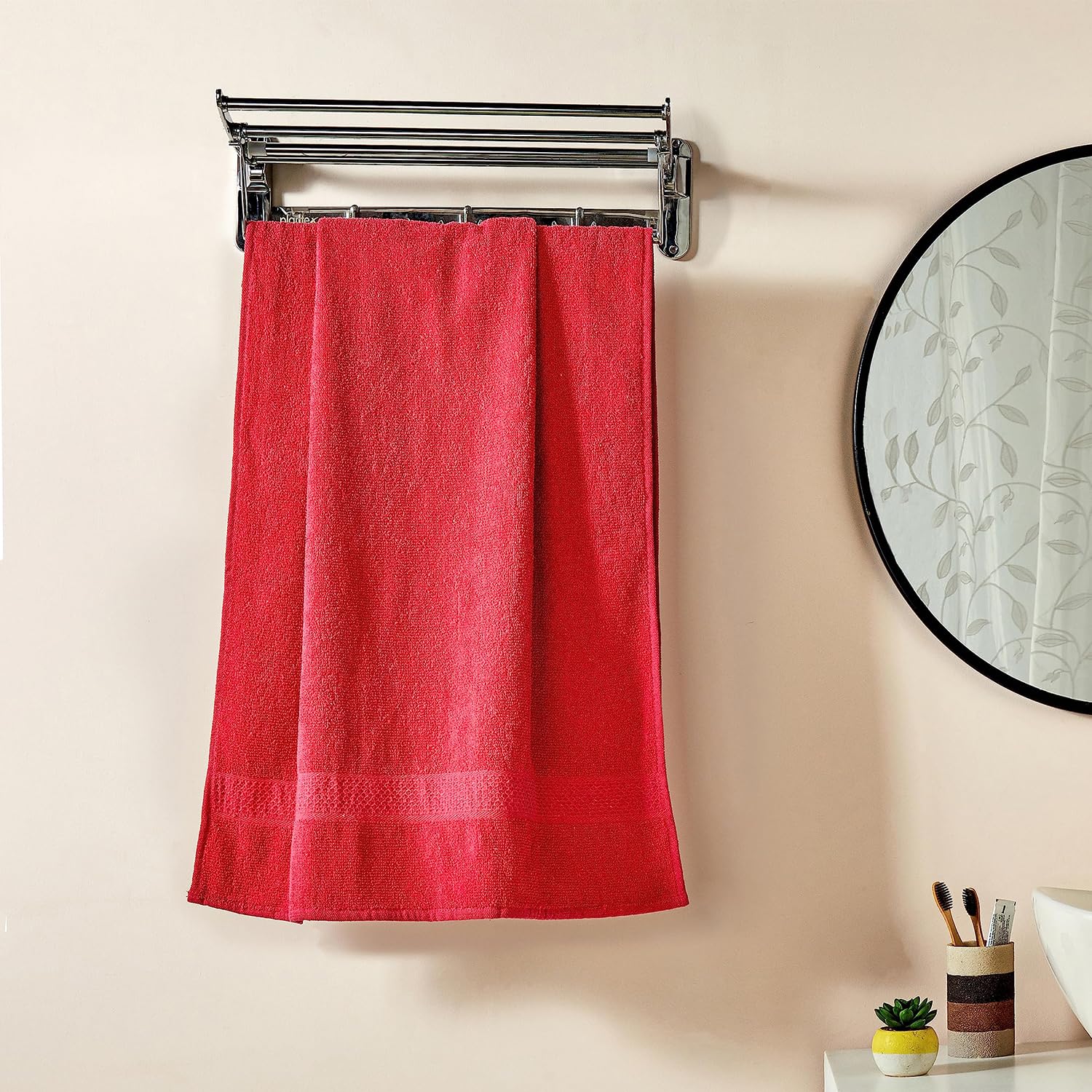 Amazon Brand Solimo Cotton Bath Towel 400 Gsm Magenta Desertcart