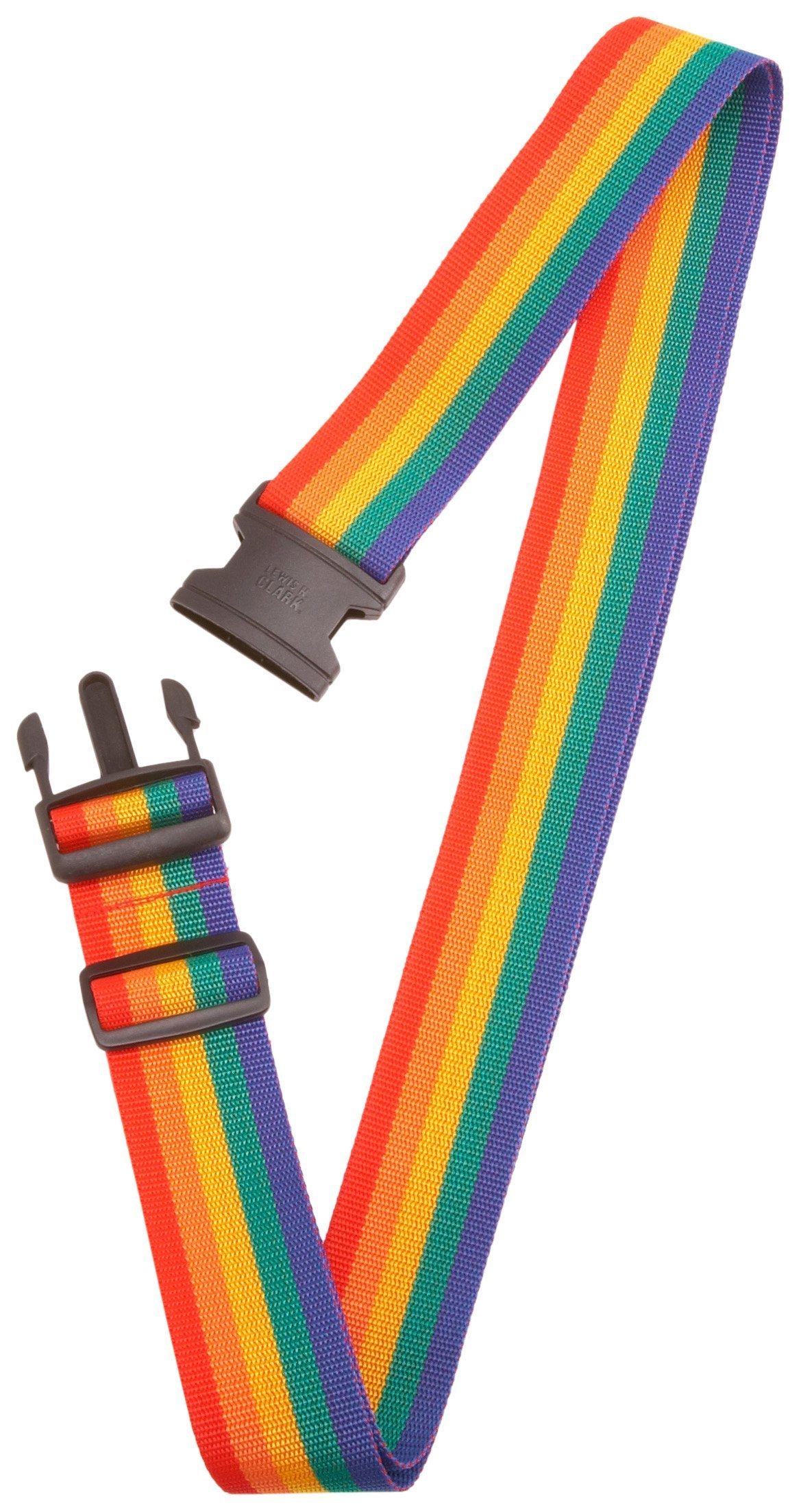 Lewis N. Clark Quick Release Luggage Belt: Add a Bag Adjustable Tie Down Straps for Luggage Security - Rainbow