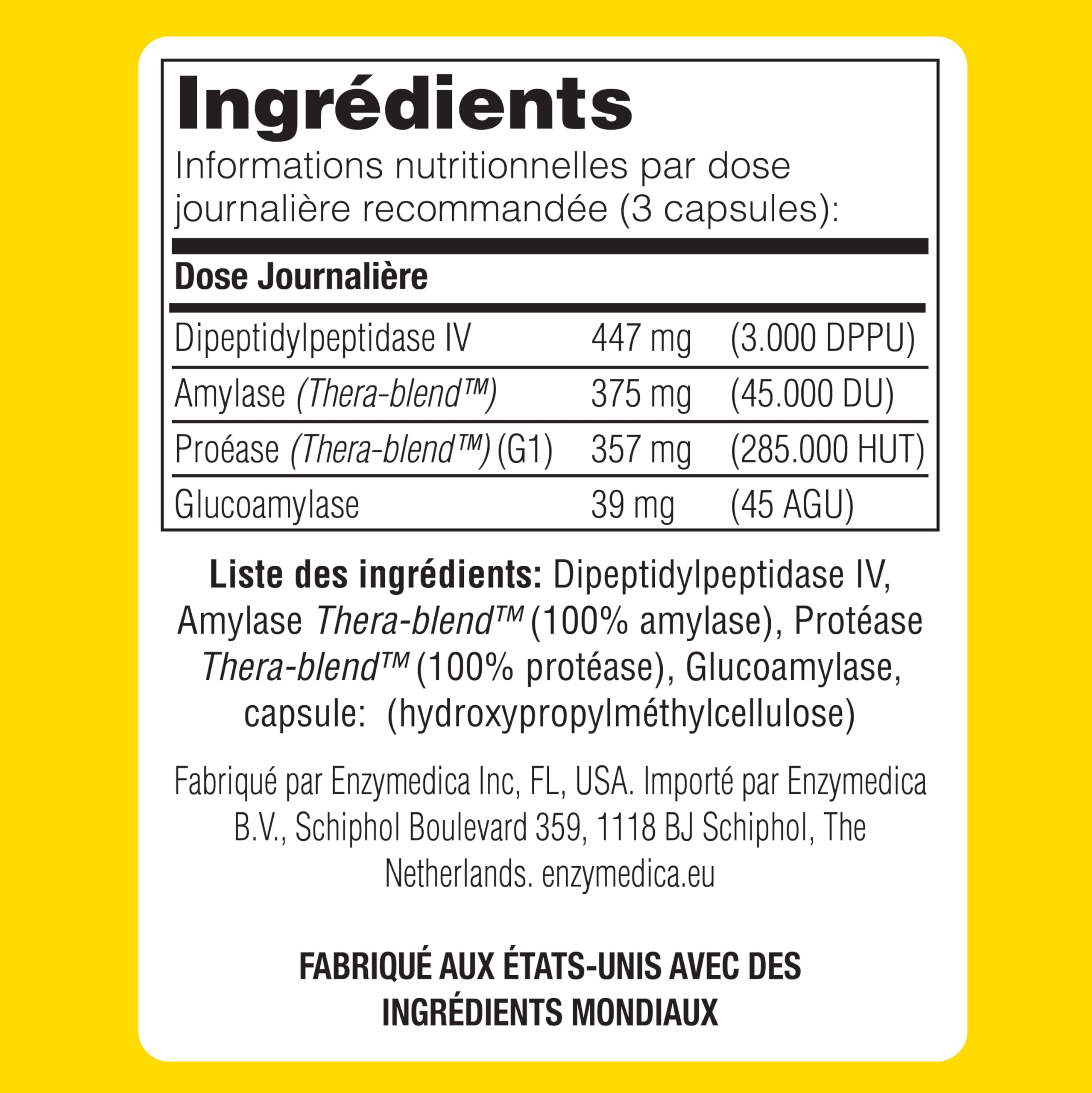 Enzymedica Glutenease, Formule Enzymatique Contre Le Gluten Et La Caséine, 60 Capsules, Sans Gluten, Végétarien