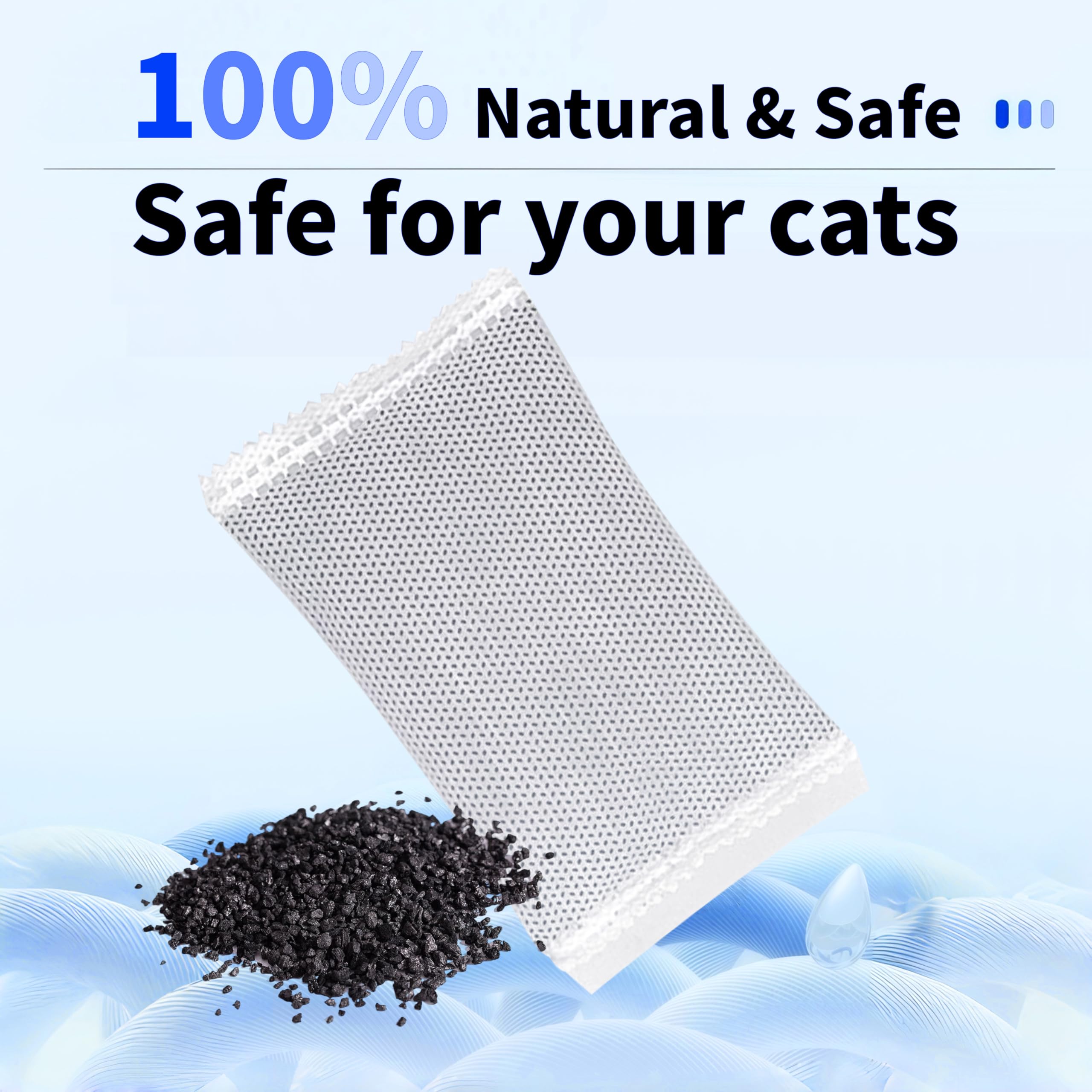 Marchul 6 filtri per lettiera per gatti, eliminatore di odori universale per lettiera chiusa per gatti, ricariche di filtri in carbone attivo naturale per il controllo degli odori nella lettiera