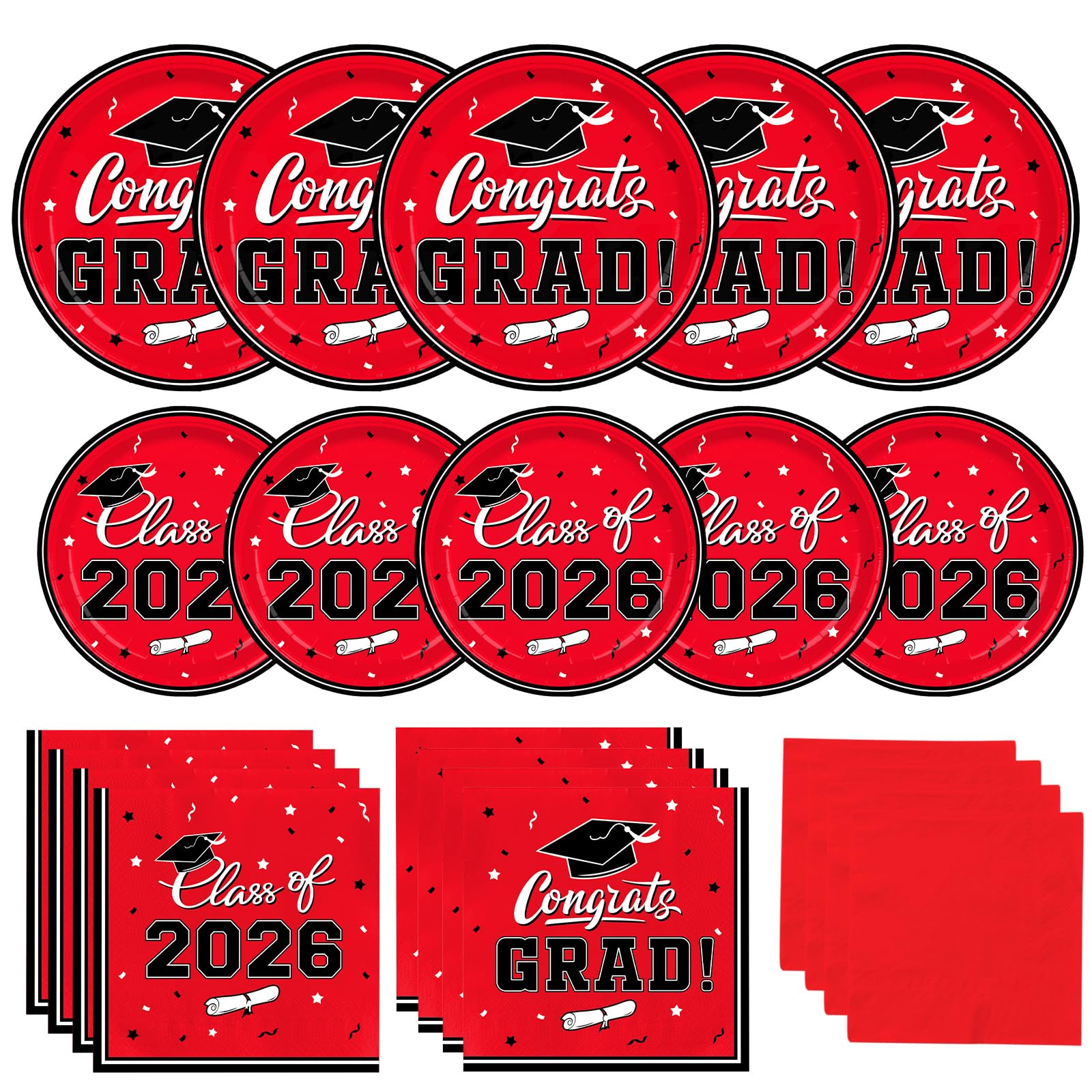 Gatherfun Graduation decorations 2026 Graduation Plates and Napkins Blue Disposable Paper Plates Luncheon Napkins Cocktail Napkins for Congrats Grad Party Decorations, Serve 50 — Amazon image 7