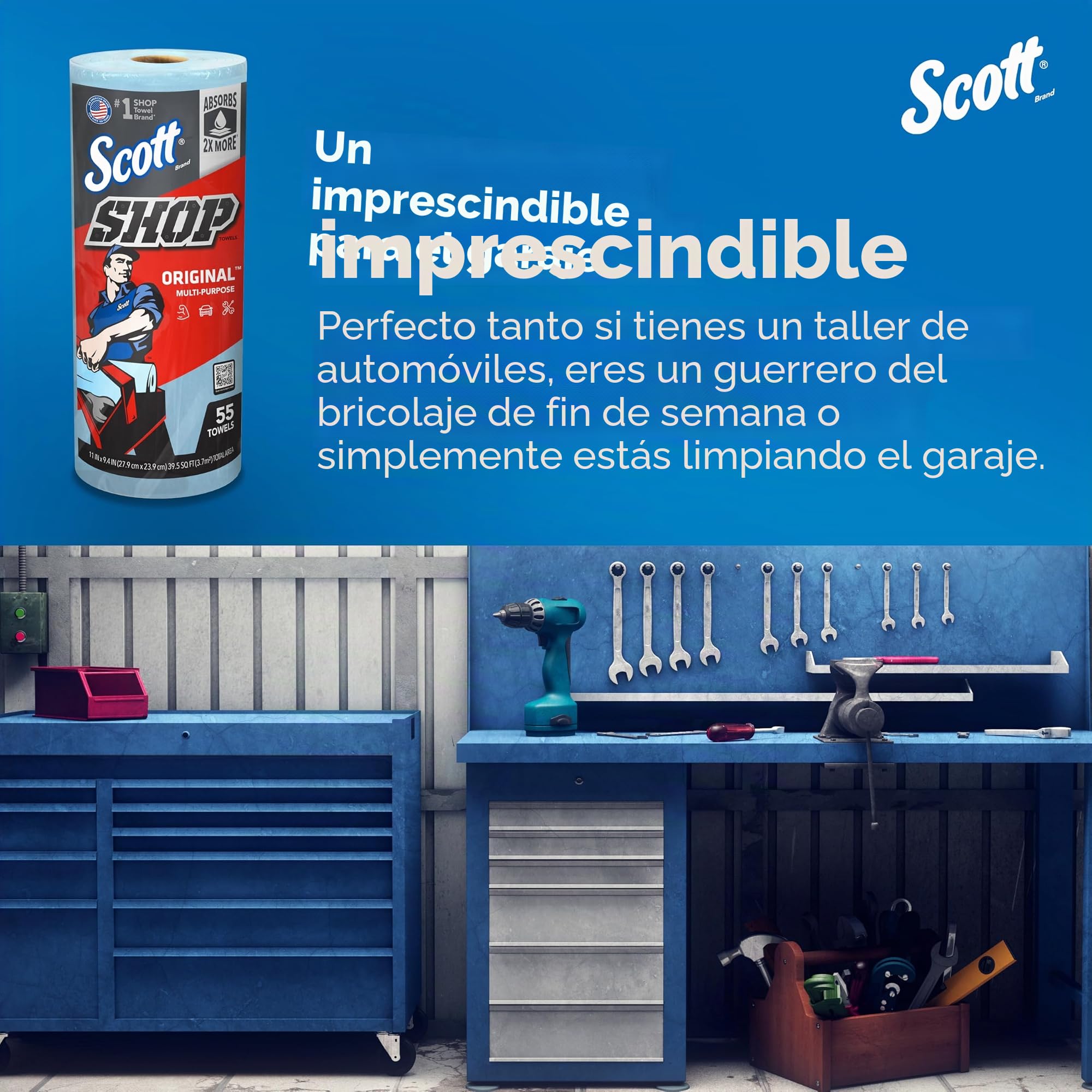 Kimberly-Clark 75130 SCOTT - Rollo de toallas de tienda, 55 unidades (paquete de 1)