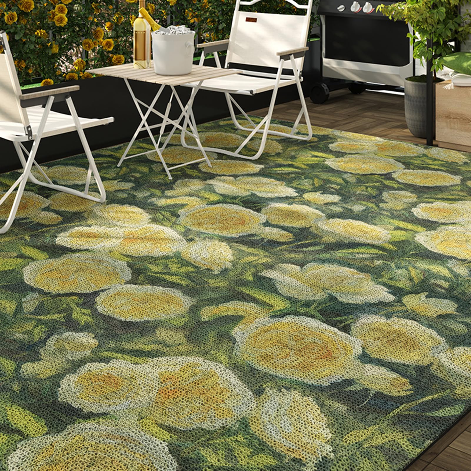 dywan zewnętrzny na patio, Antypoślizgowe, tkane maszynowo, odporne na warunki atmosferyczne dywany zewnętrzne, ulepszone, swobodnie cięte, bez piasku, dywaniki na drzwi wejściowe(B,120 * 240cm)