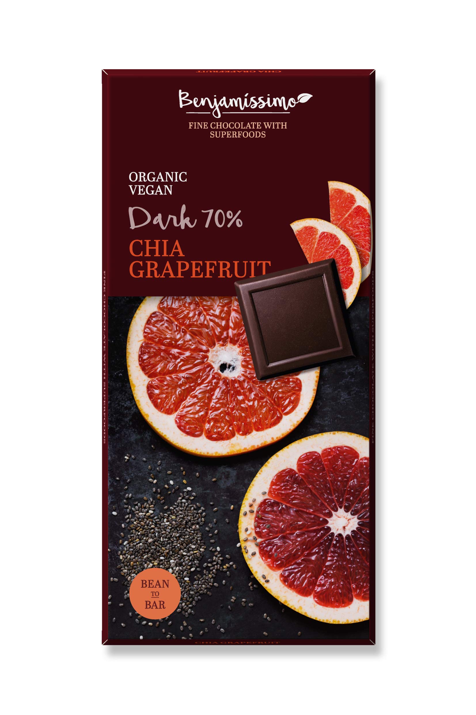 BenjamissimoOrganic Chocolate Chia Grapefruit Dark 70% 70g