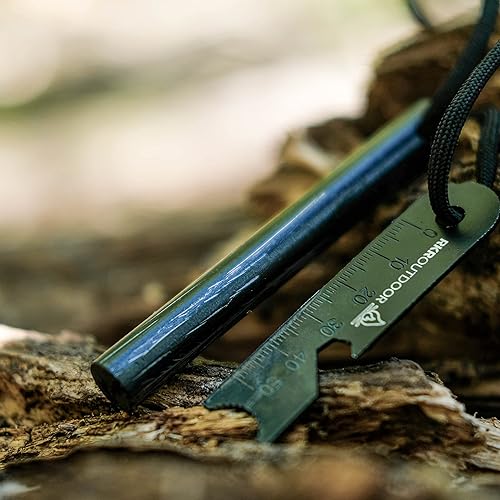 Miniatura 8 de Ferro Rod Flint Fire Starter Kit + Fuelle de mecha de yesca con caja deslizante  Varilla ferro de 4 pulgadas de largo y 12 pulgada de grosor con
