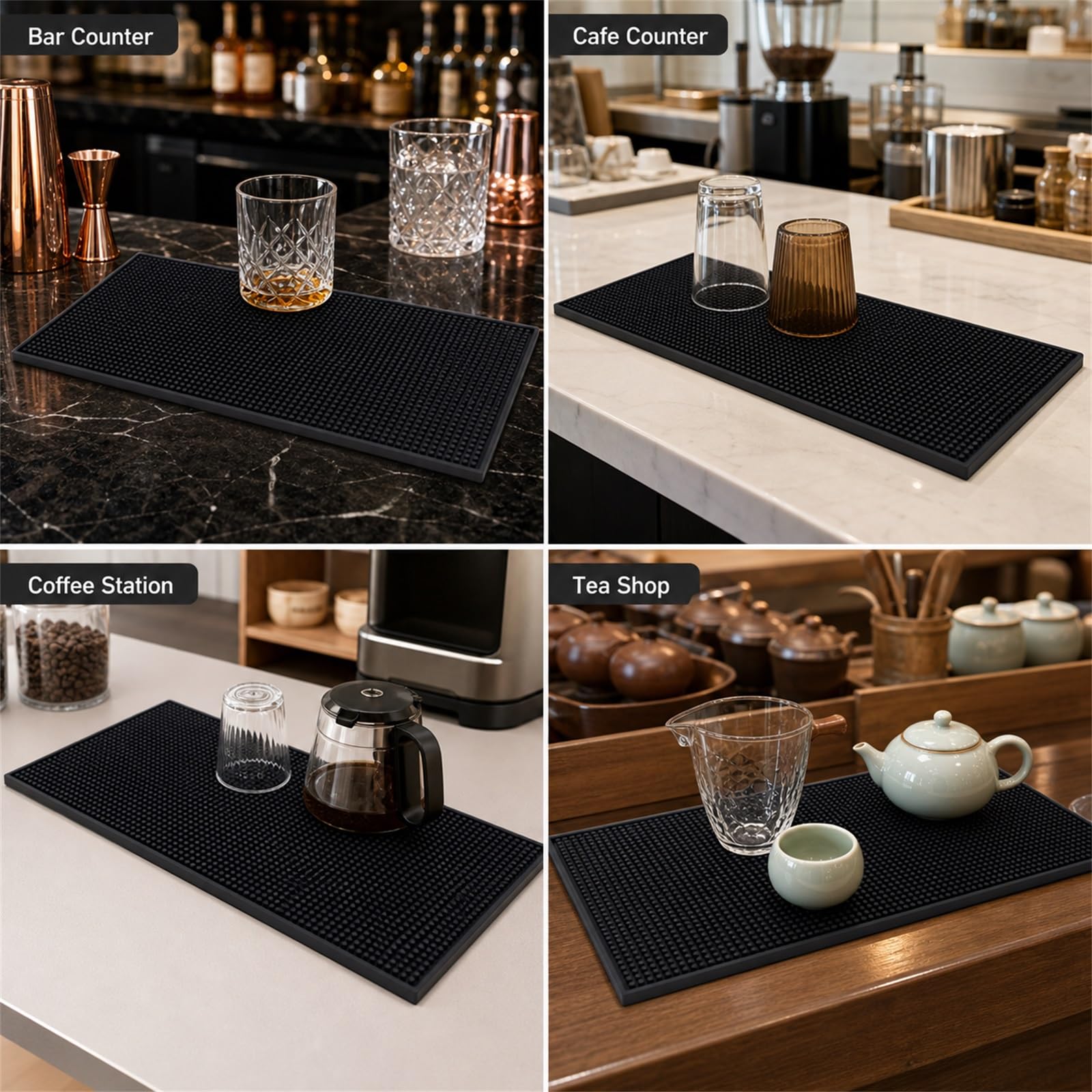 Alfombrillas de bar para camarero, tapete de derrames para hotel de whisky, tapete de servicio de bar, tapete de cocina para bar en casa, impermeable, antideslizante, fácil de limpiar, para bar de