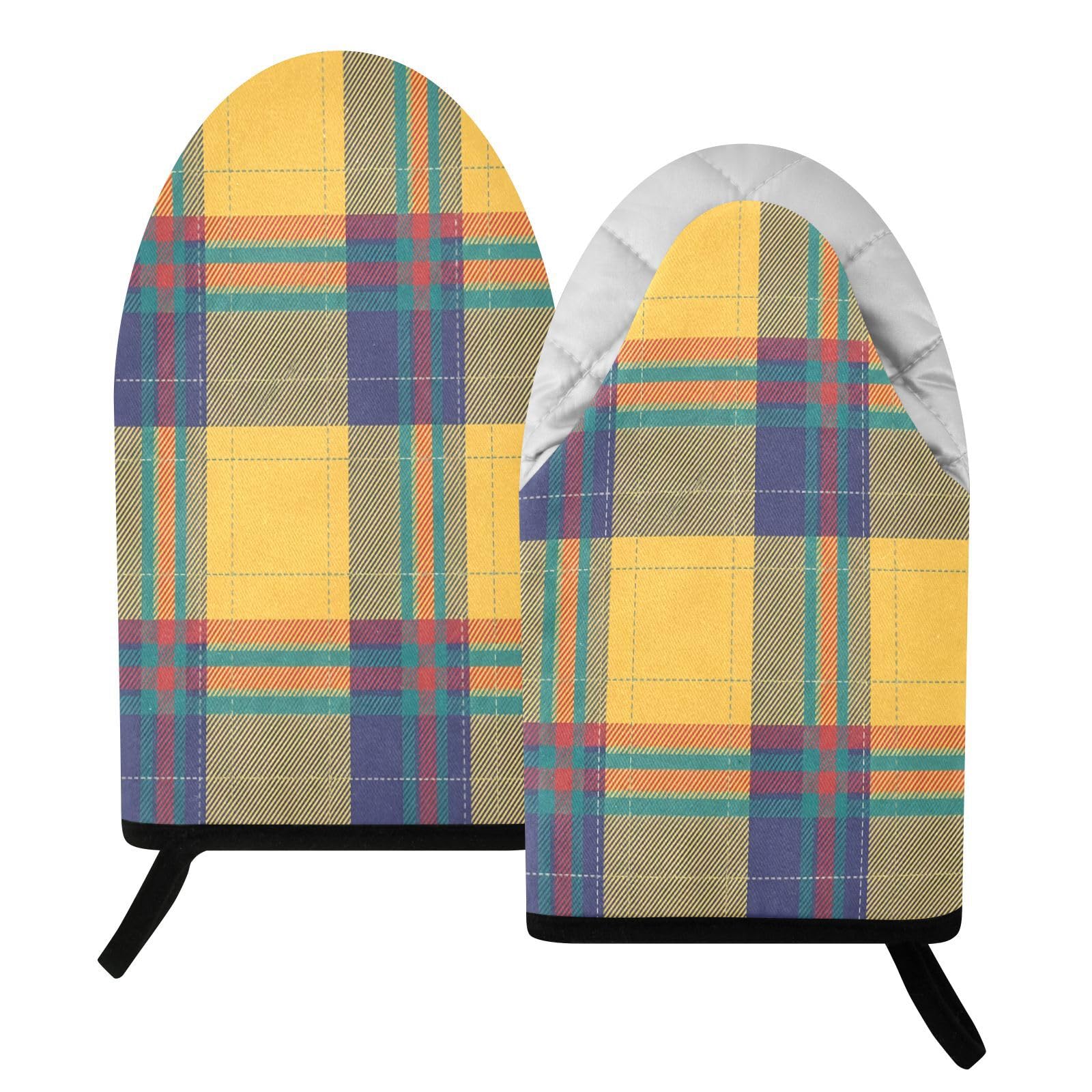 BURSTDDY Check Oven Mitt,Heat Resistant Kitchen Mitts for Cooking
