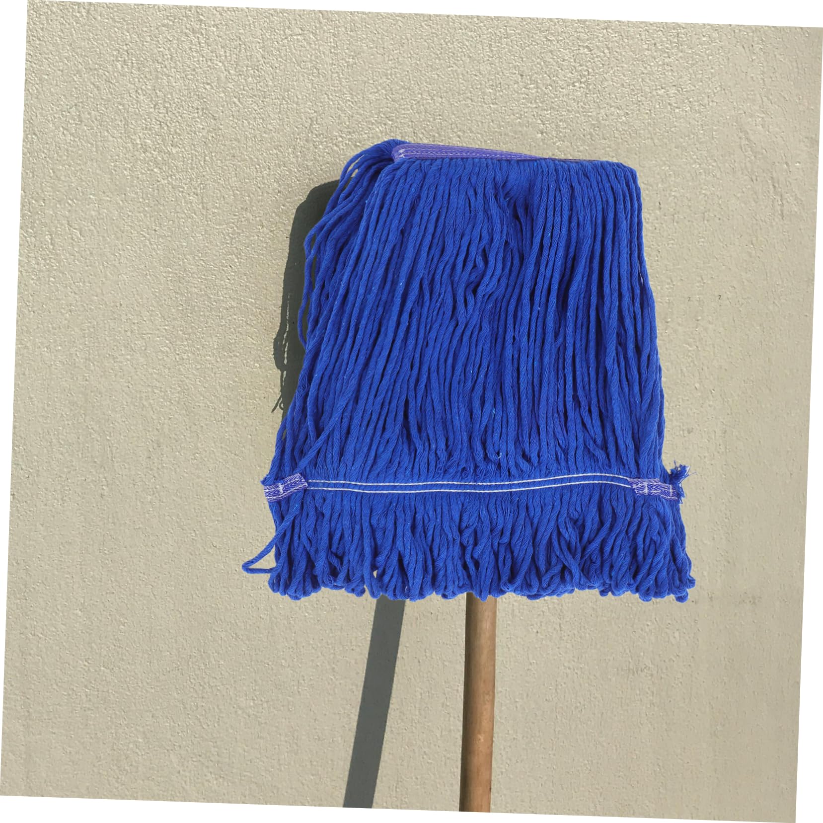 Tête de Balai à Franges en Coton Bleu, Lot de 3 Pièces pour Nettoyage