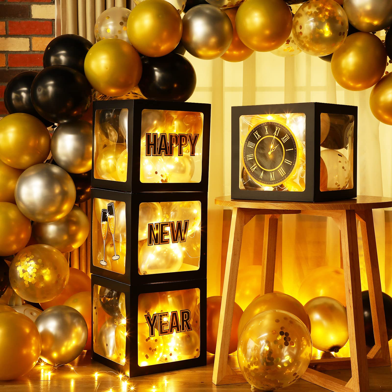 Snapklik.com : Capoda 51 Pcs Happy New Year Party Decoration Kit, Black ...