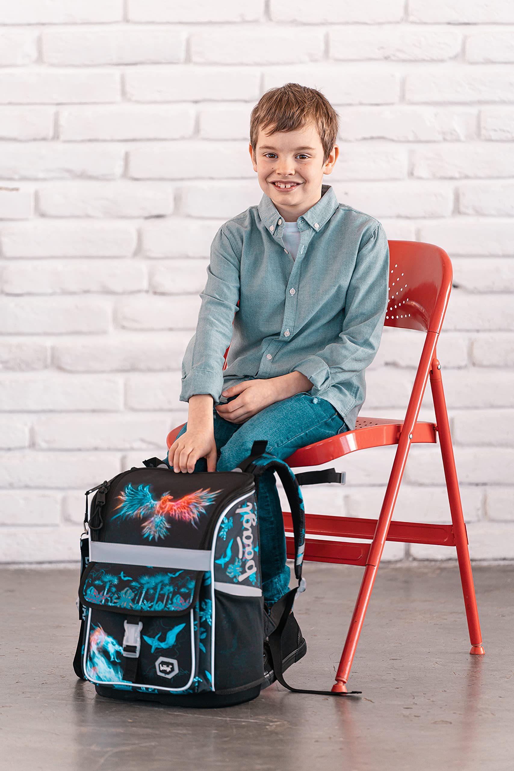 Mochila escolar para niños y niñas, juego de 3 piezas, mochila escolar Zippy a partir de 1ª clase, mochila escolar con correa para el pecho