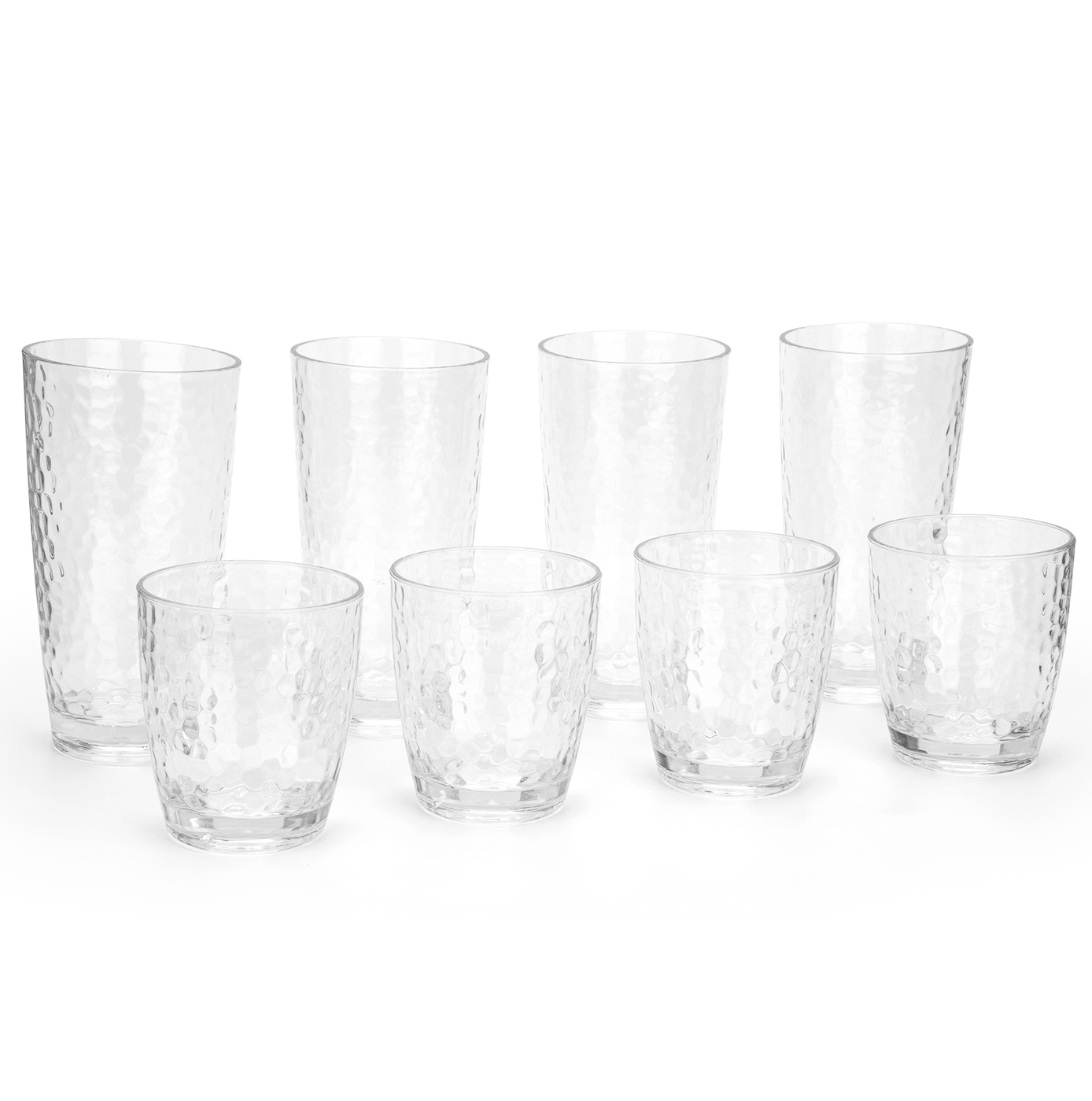 Amazon.com | yongzhenlite Set of 6 26-Ounce Large Acrylic Glasses Plastic  Tumbler/Drinking Water Cups, Hammered Style, BPA Free, Clear Color: Tumblers  & Water Glasses