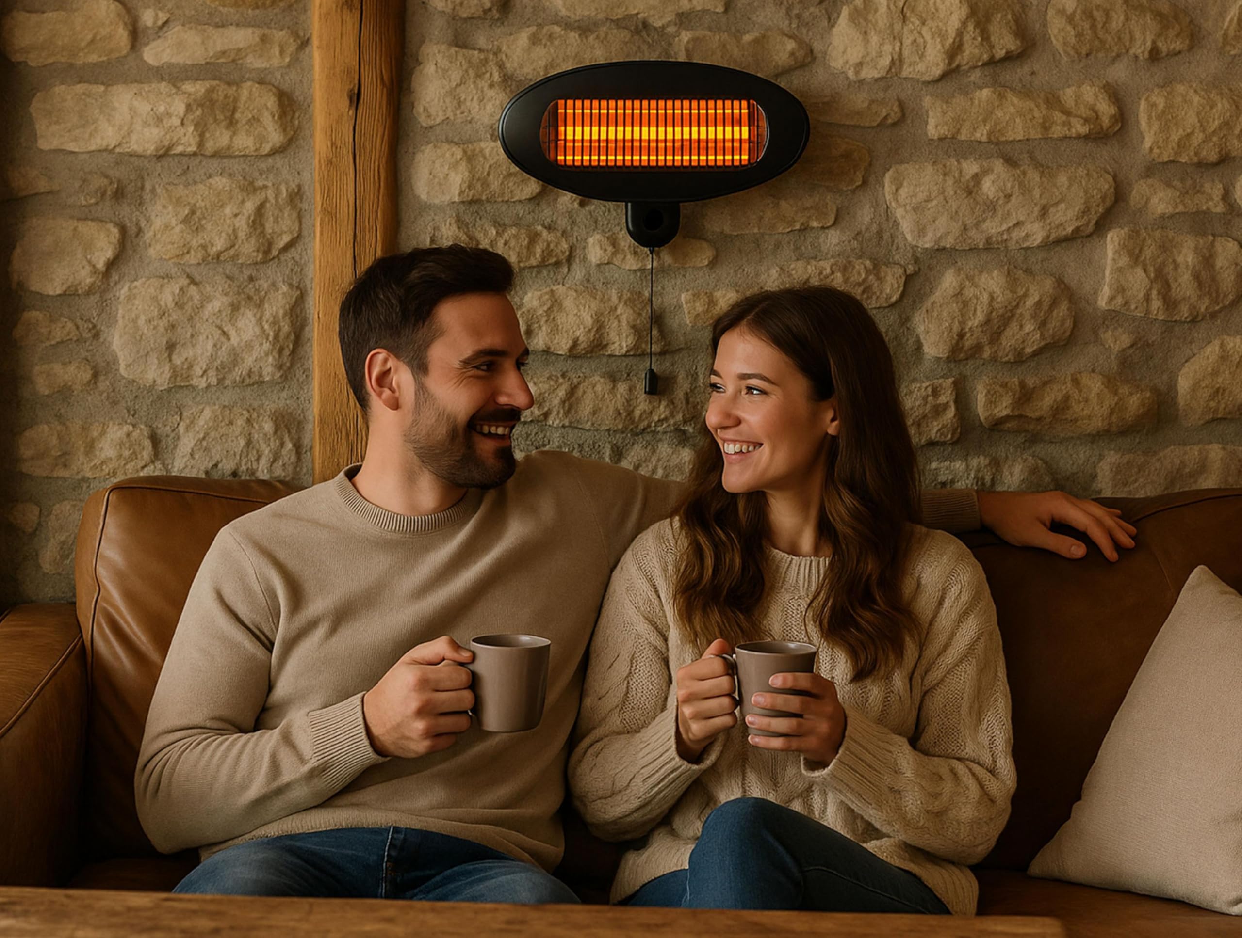Riscaldatore alogeno da parete per esterni 2000W HEATY EX2000 WALL Purline