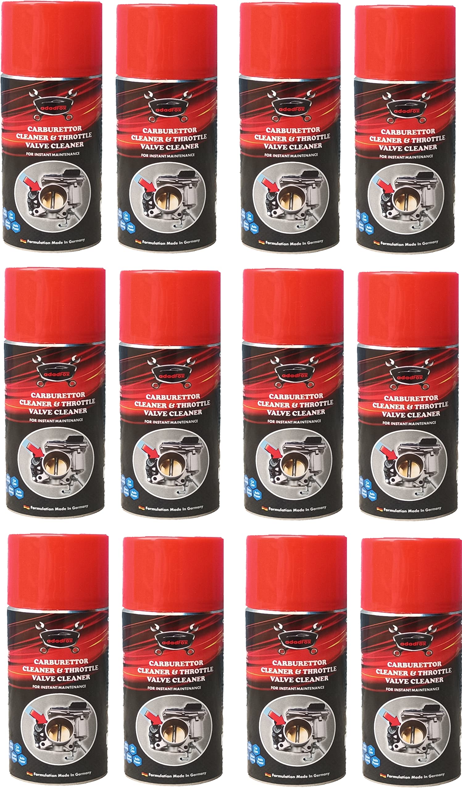 adadfox Carburetor Cleaner (150 ml) pack of 12 Pcs Throttle Body Cleaner Air Intake and Carburetor Choke Fuel Oil Deposit Spray Cleaner