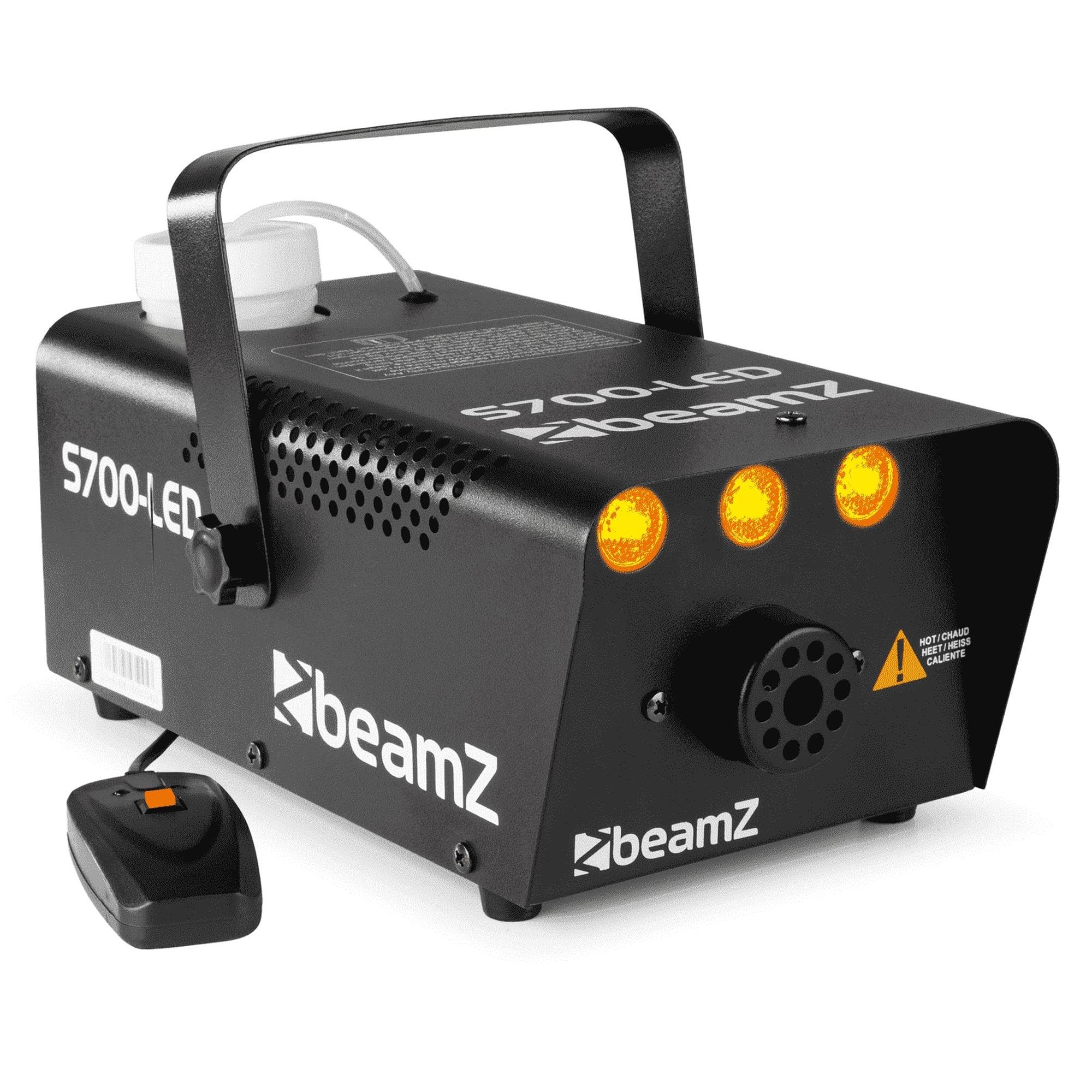 BeamZ S700-LED Nebelmaschine mit LED Flammeneffekt 700 Watt, Fogger, Party Rauchmaschine, Fog Machine, Kabelfernbedienung, Disco Partynebel für DJs, Hauspartys, Hochzeiten, Veranstaltungen