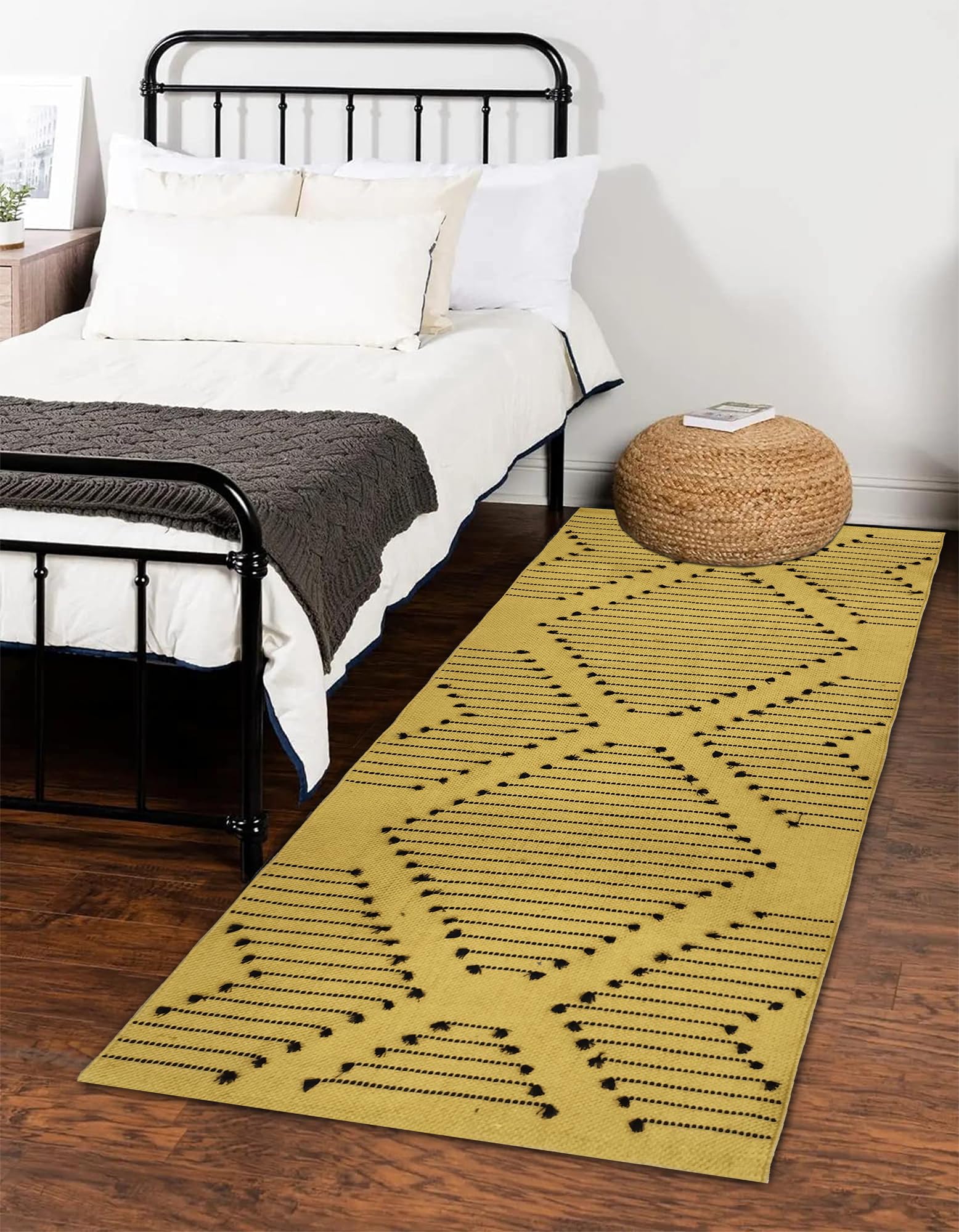 Mukhlis Bed Side Carpets 2 x 5 ft Runner | Bedside Runner for Bedroom, Hallway, Living Room, Floor Runner for Kitchen - Anti-Skid Floor Mat |