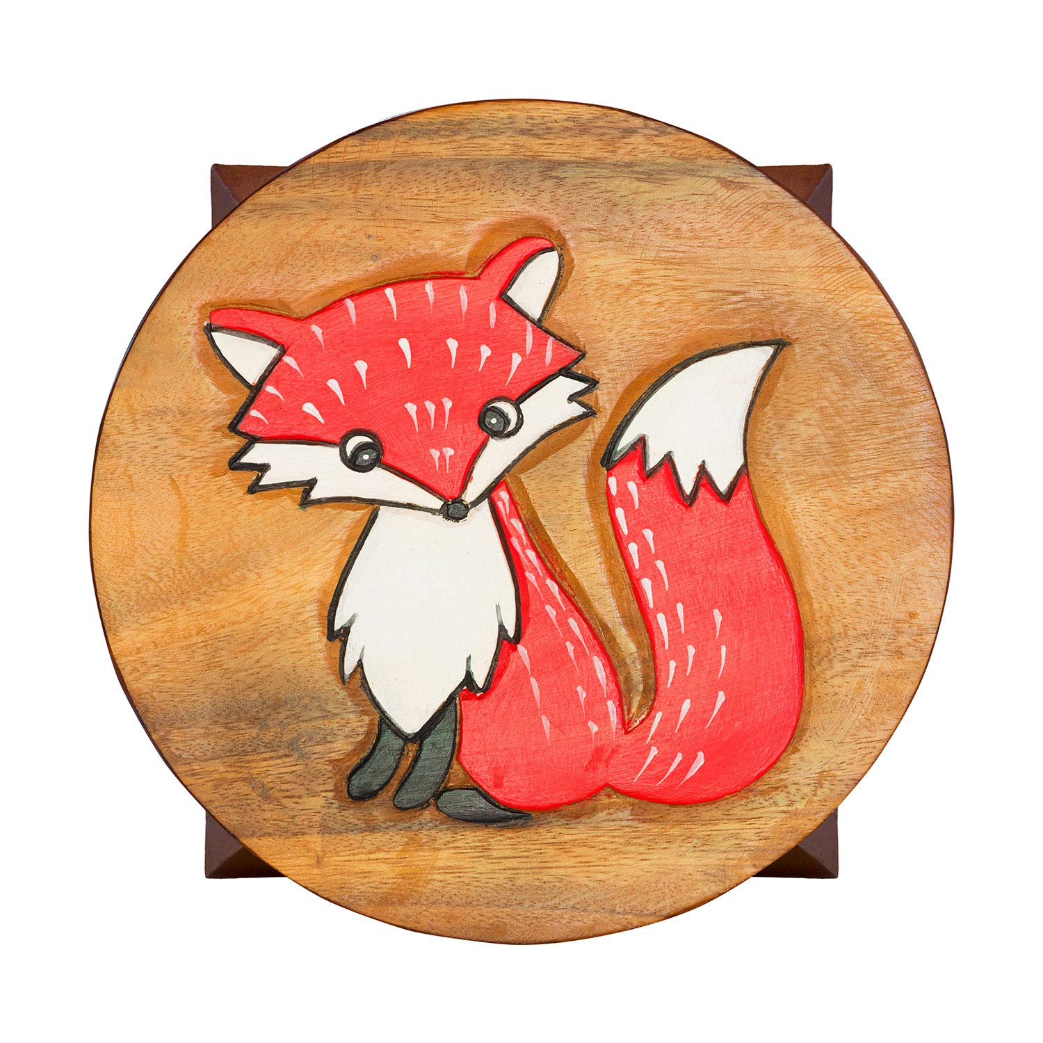 Buy WID Home and Garden Children’s Stool, Solid Wooden Fox stool