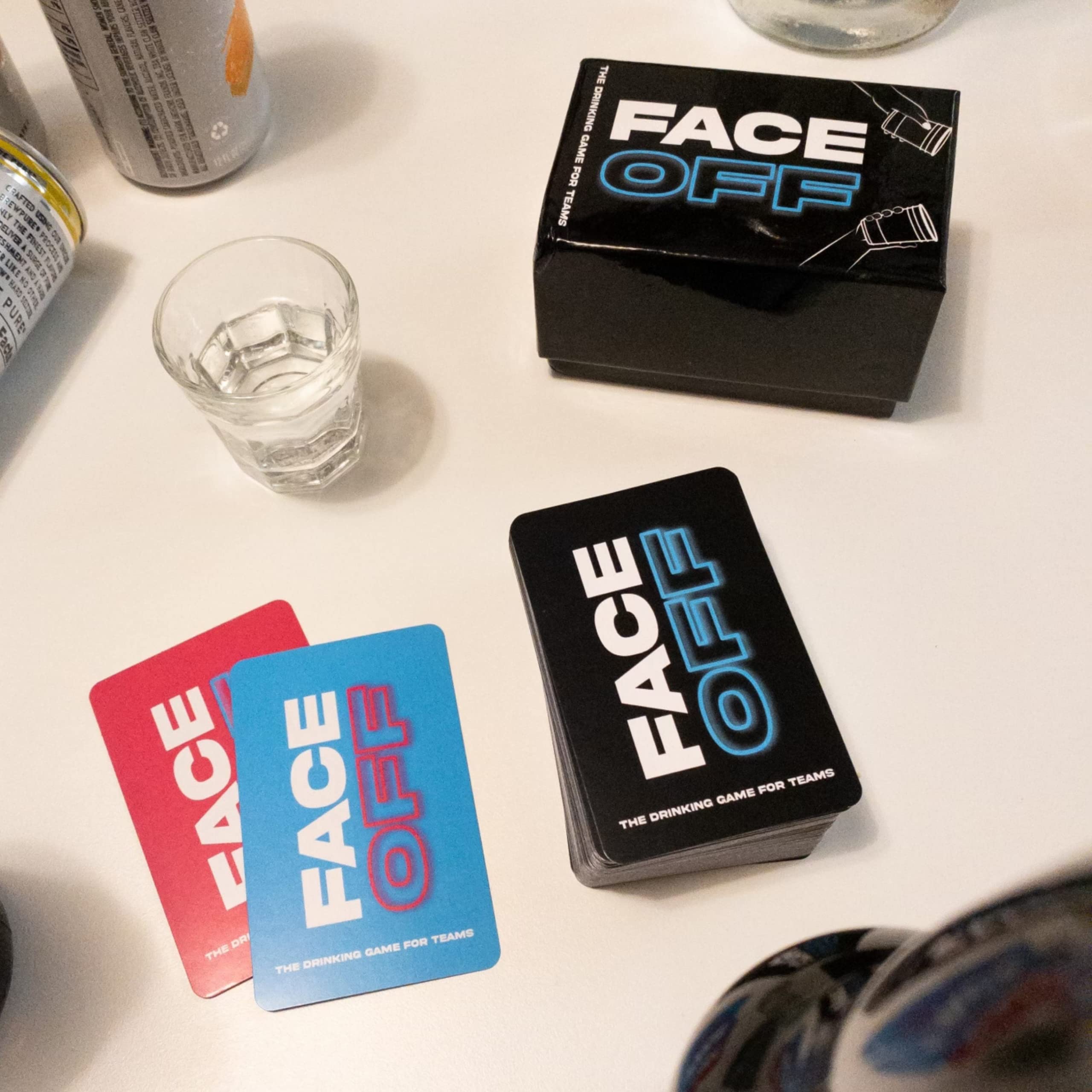 Amazon.com: FACE OFF Drinking Game | Party Card Game for Teams - 150 Cards  : Home & Kitchen