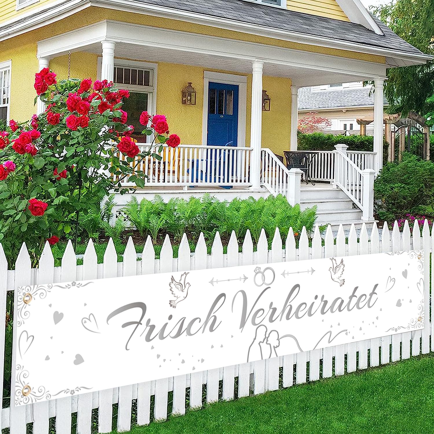 Hochzeit Banner 'Der Schönste Weg Ist Der Gemeinsam' - Stoff Dekoration 270x40 Cm