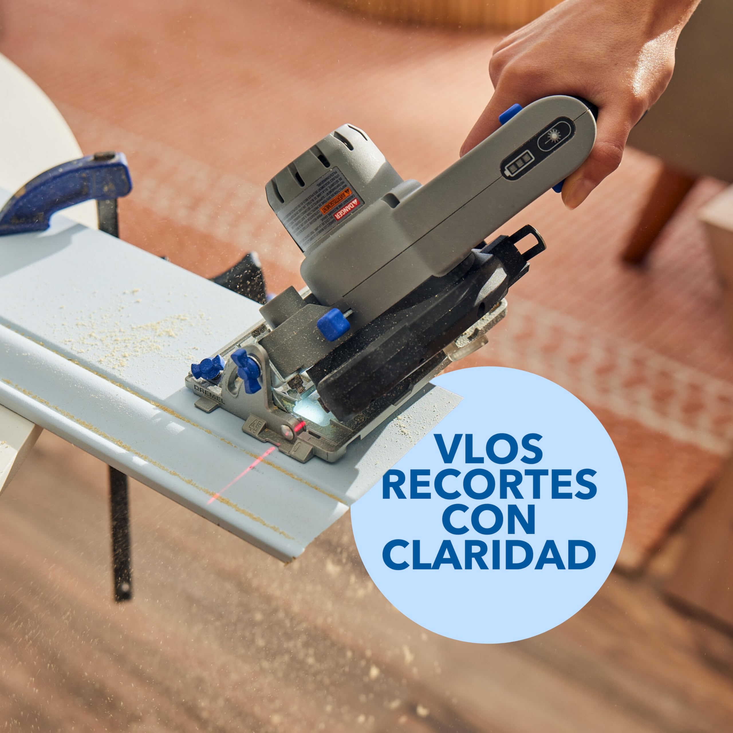 Dremel Blueprint Estación de Sierra Circular Portátil 12V Sin Escobillas con Estación de Trabajo 1x Disco Multimaterial, 1x Guia de Corte, 1x Adaptador de Polvo, 2x Gatos