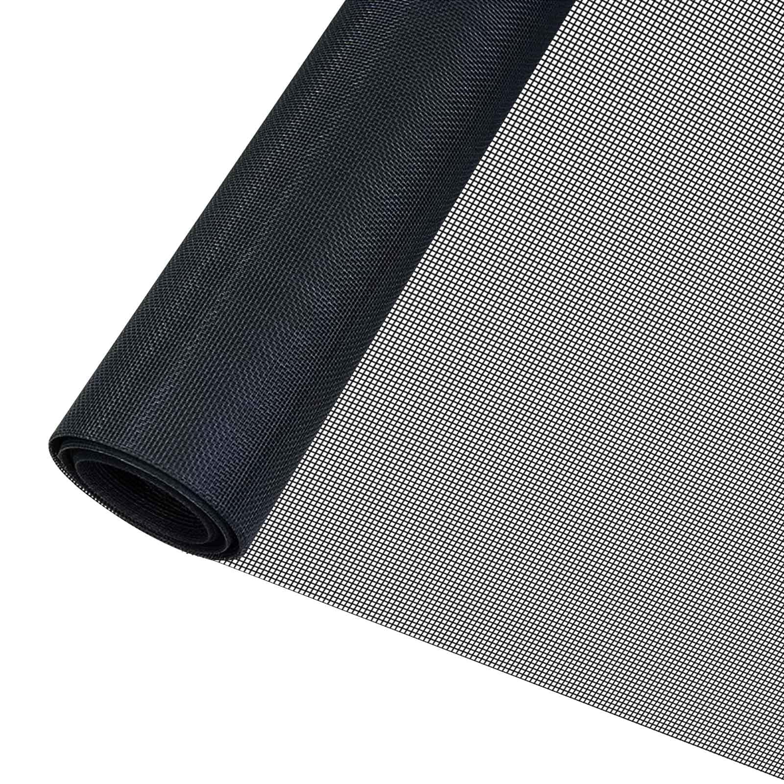 Mosquito Net 1.2 x 27 m, Fiberglass Window Netting for Insects, Mosquito Fine Mesh Insect Net for Windows Doors Patio Screen Replace, Sold by Meter - Black