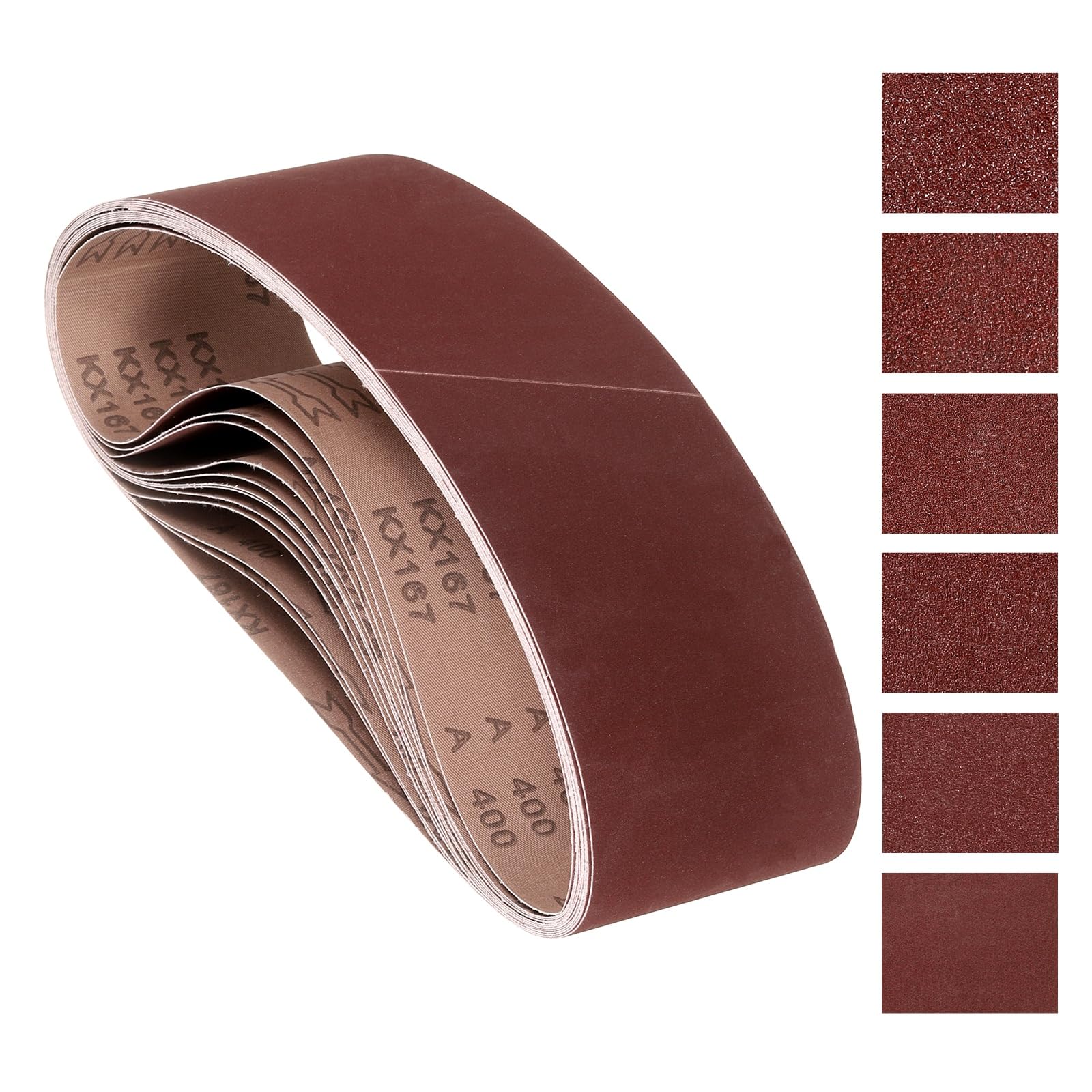 Kozelo 18Pcs Sanding Belts 100mm x 915mm 40/80/120/150/240/400 Grit Aluminum Oxide Abrasive Sandpaper for Belt Sander Metal Grinding Wood Working Weld Rust Removal