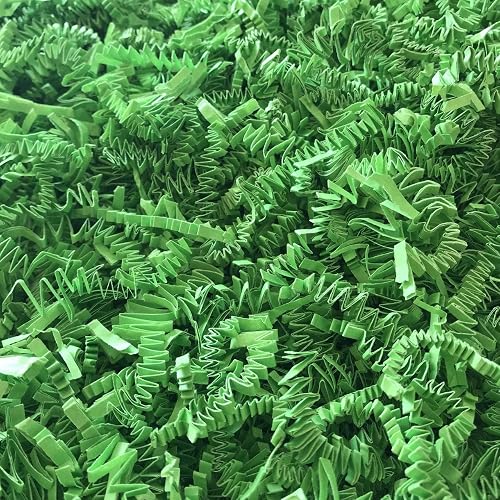 Black Cat Avenue 1 LB Lime Green Crinkle Cut Paper Shred Filler for Gift Wrap and Basket Filler