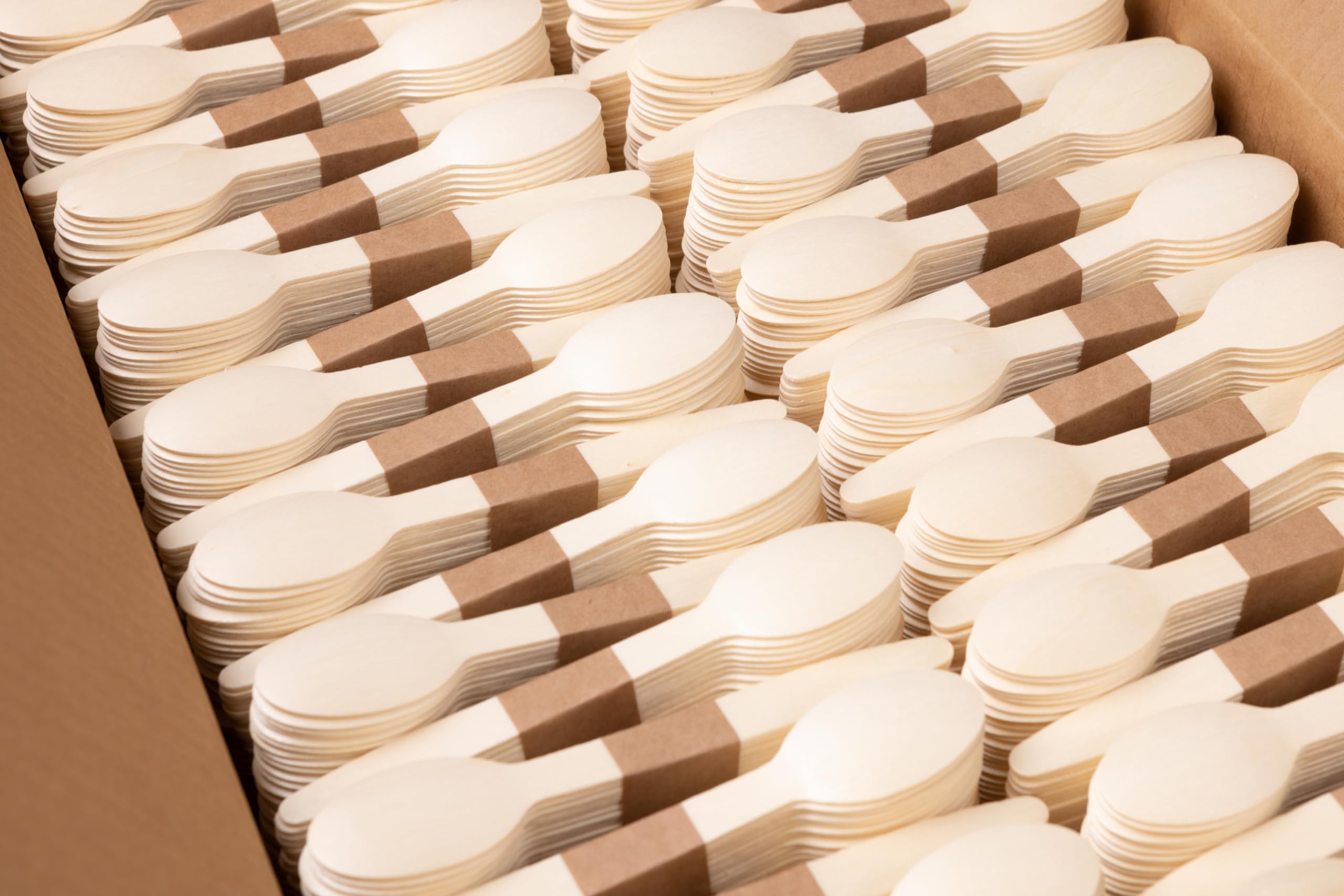 Cuillères en bois jetables et compostables pour jardin, respectueuses de l'environnement, durables, biologiques, biodégradables, végétaliennes, 2000 pièces