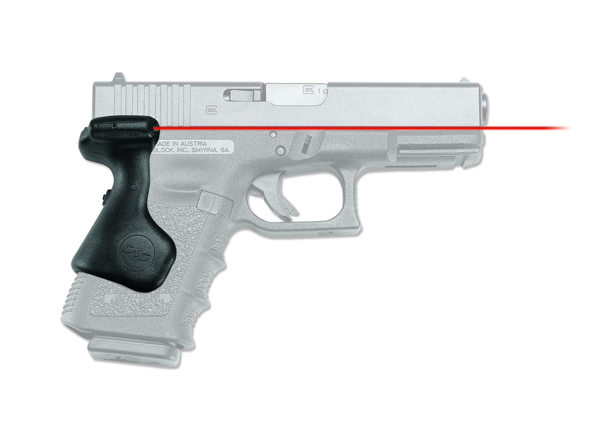 Crimson Trace LG-639 Lasergrips with Red Laser, Heavy Duty Construction and Instinctive Activation for GLOCK Compact Pistols, Defensive Shooting and Competition