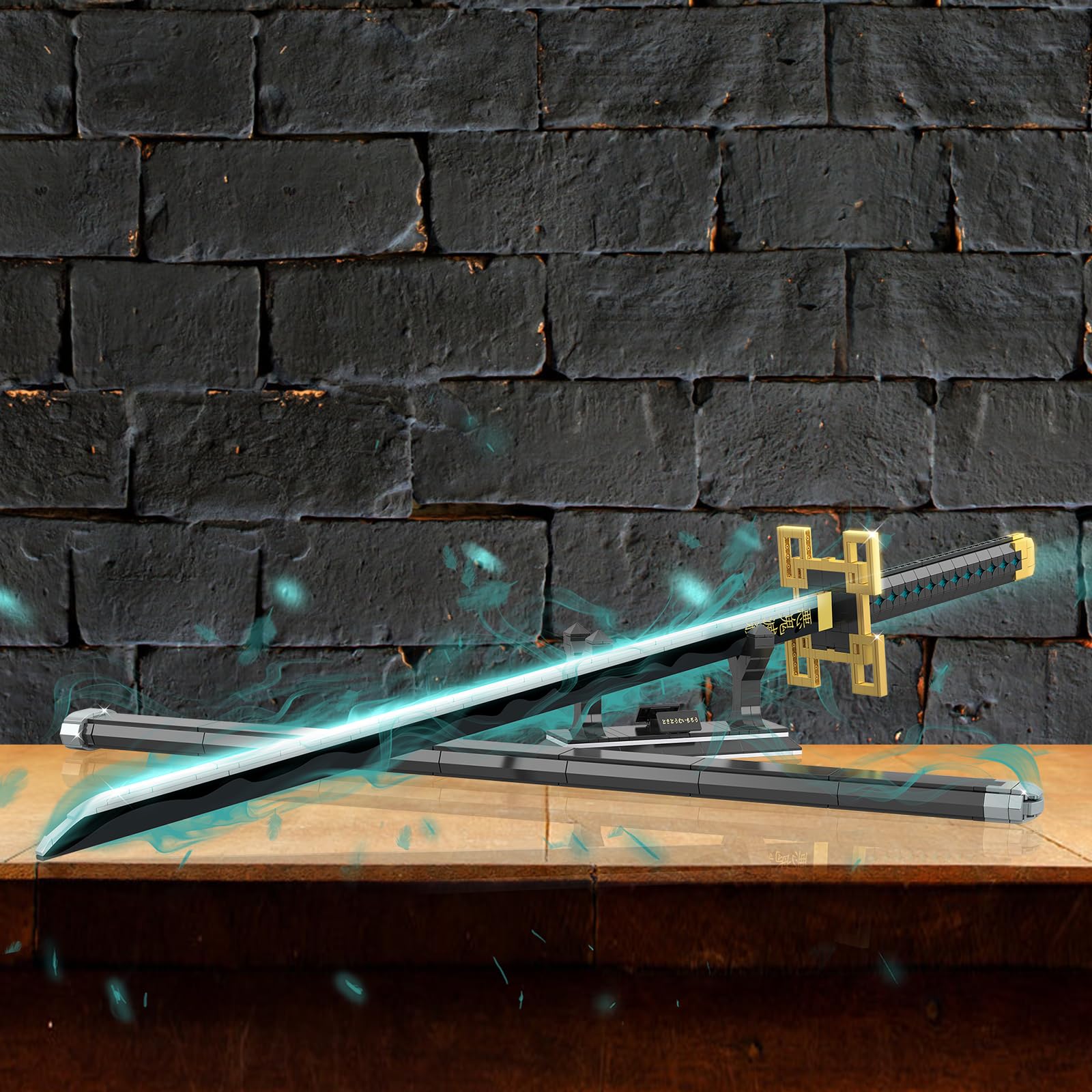 JMBricklayer Set da costruzione anime Mist Sword da 101,6 cm, 771 blocchi Katana con fodero e espositore, kit di modello di spada da collezione per adulti e ragazzi dai 14 anni in su, regalo per gli