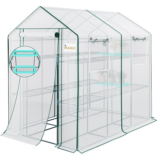KING BIRD Premium Greenhouse for Outdoors, 84x56x77 Upgraded PVC Cover