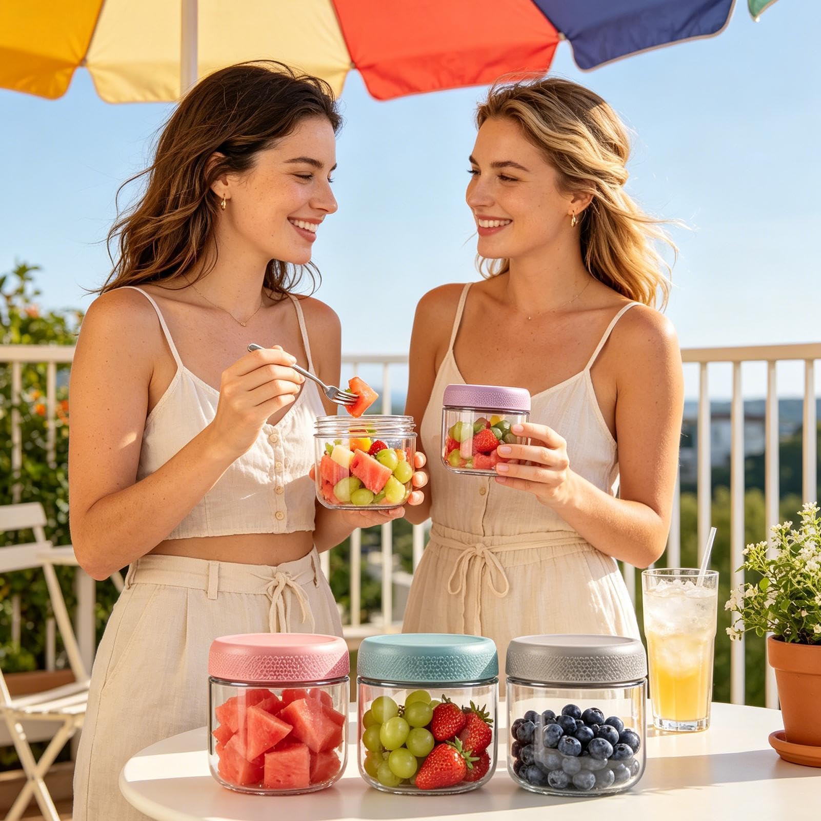 Generisch Overnight Oats 6-częściowy pojemnik zabezpieczony przed wyciekiem