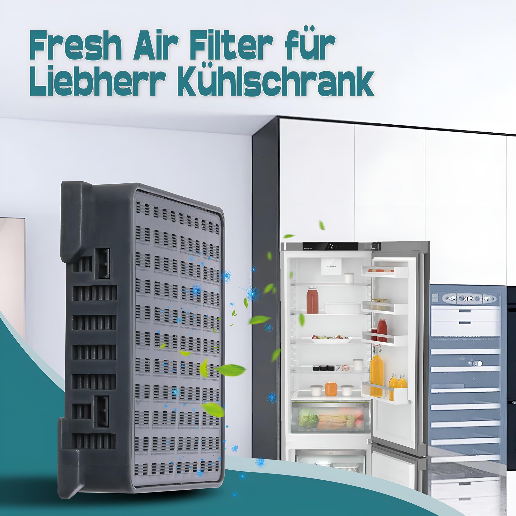 Lot de 4 filtres à charbon actif pour réfrigérateurs Liebherr 9096989 9882460 9882429 988246000 Fresh Air pour réfrigérateurs Liebherr 7440021-00