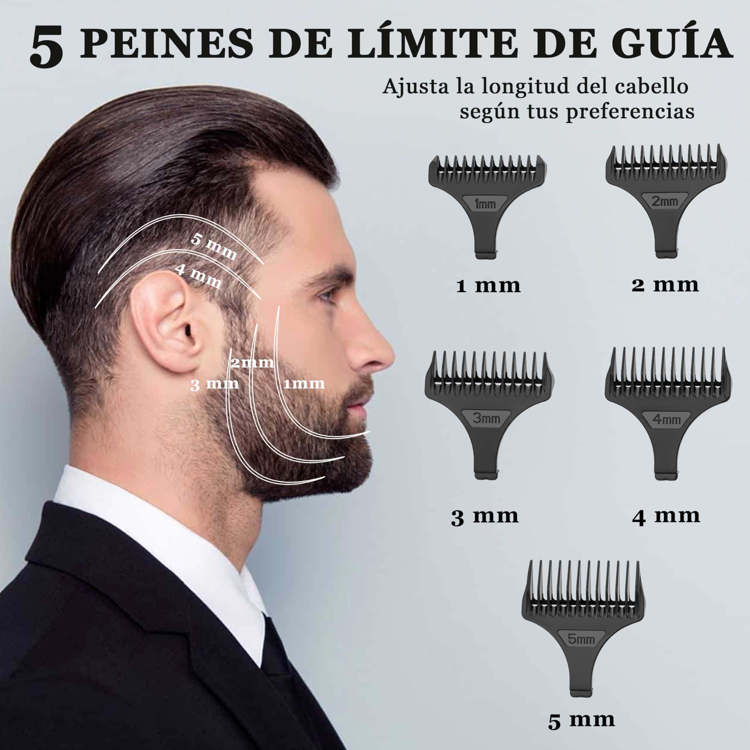 KEMEI 3023-702 Maquina de Cortar Pelo Hombre, 9000 RPM Cortapelos Hombre | Zero Gapped para Barberos,Con Cuerpo de Metal Completo, Cortapelos Profesional con Pantalla LED, Cuchillas de Cerámica y DLC