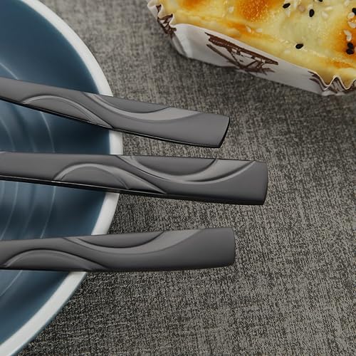 Miniatura 5 de Juego de 40 cubiertos de acero inoxidable juego de cubiertos resistentes de acero inoxidable 430 incluye cuchillos, tenedores y cucharas para 8