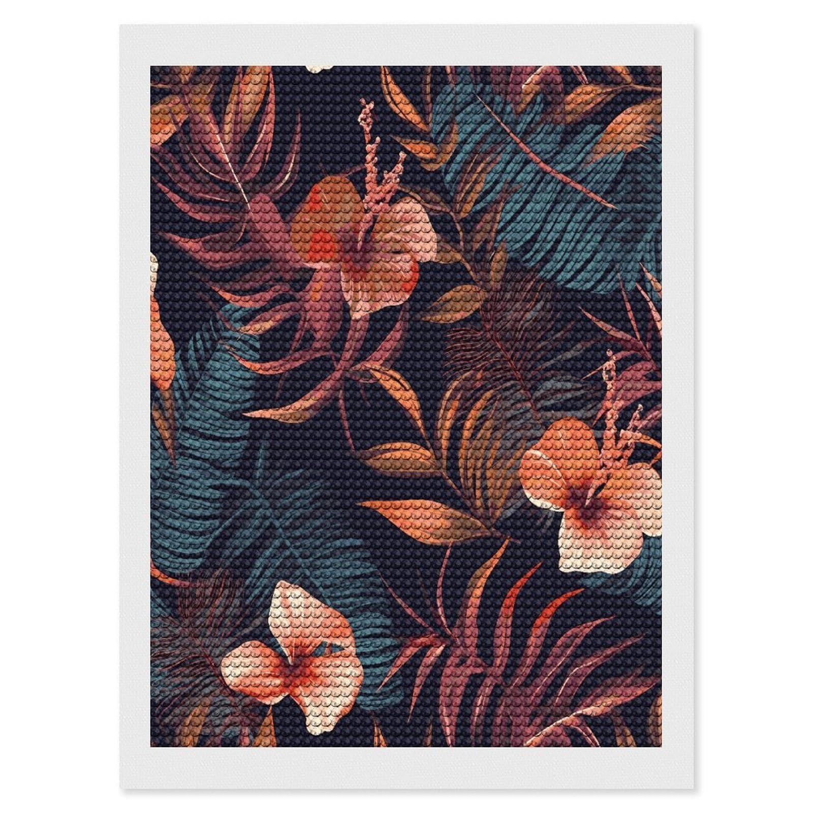 LDGSUPH Tropical Flower Diamond Painting Kits for Adults Paint with Diamond Pictures Art DIY Full Drill Diamond Dots Painting Personalized Diamond Photo for Home Wall Decor Gift 12"x16"