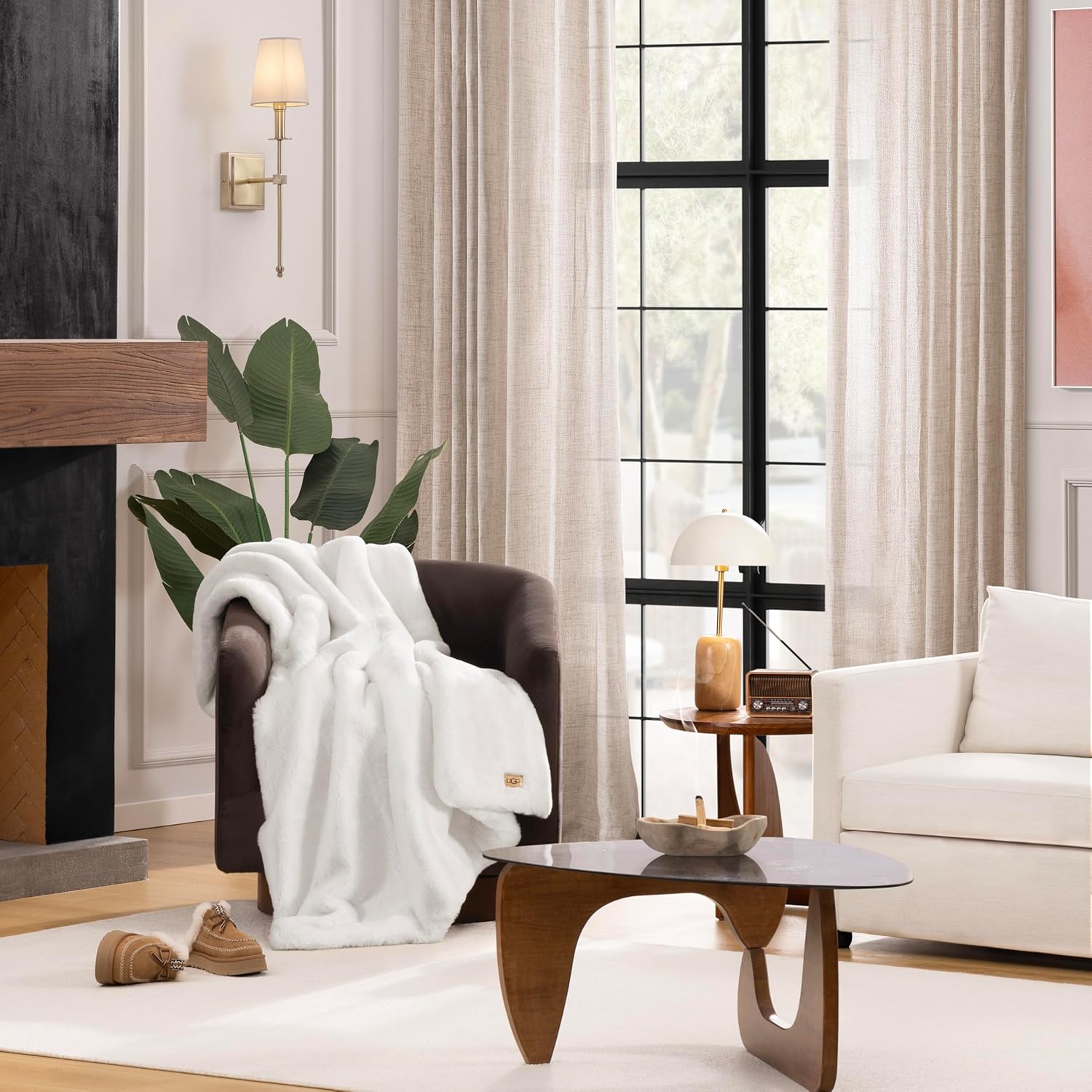 UGG Euphoria Faux Fur Throw Blanket, Warm Fluffy Throw for Couch or Bed, Luxury Bedroom Decor, Fluffy Blankets, Machine Washable, 50-inch x 70-inch, White Snow - Image 2