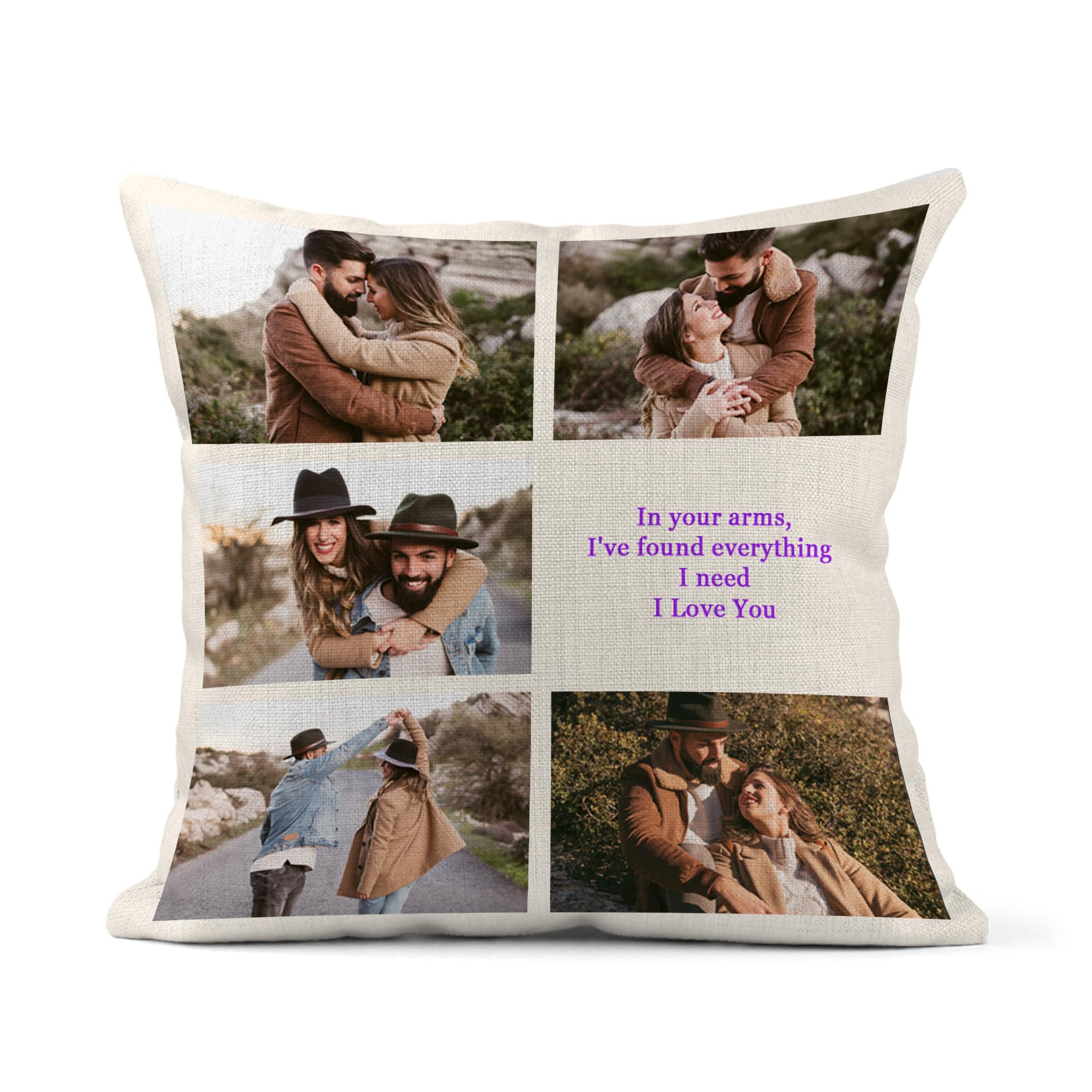 Print Maniacs Personalised Cushions with Photos, Customised Pillow with Pictures, Custom Photo Throw, Customise Cushion, Personalised Christmas Photo Gifts for Kid, Baby, Pet, Family