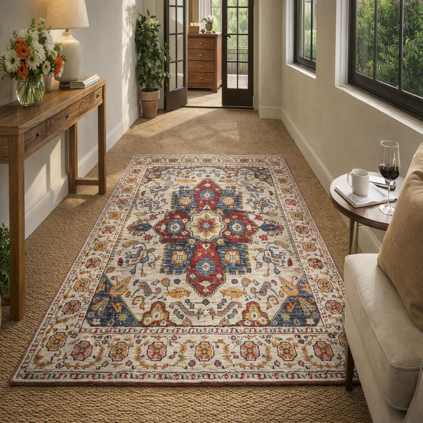 Tapis de salon aux motifs floraux traditionnels pour sublimer votre chambre