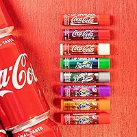 Vista 6 de Bálsamo con sabor a Coca-Cola de Lip Smacker, 8 unidades, sabores Coca, vainilla de cereza, sprite, cerveza de raíz, naranja Fanta, uva y fresa Fanta