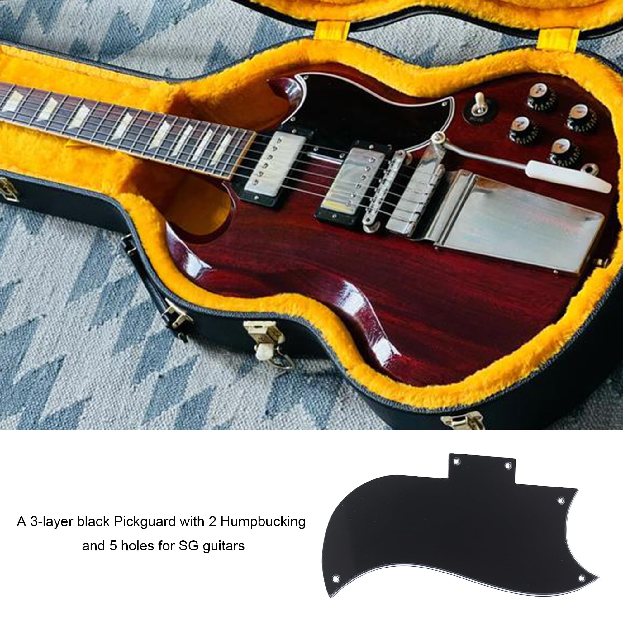 【激レア！】Gibson SG S3 ピックガード2種！ Amazon.co.jp: SG用ピックガード 3層 ブラック 2-ハムバッキング 5穴