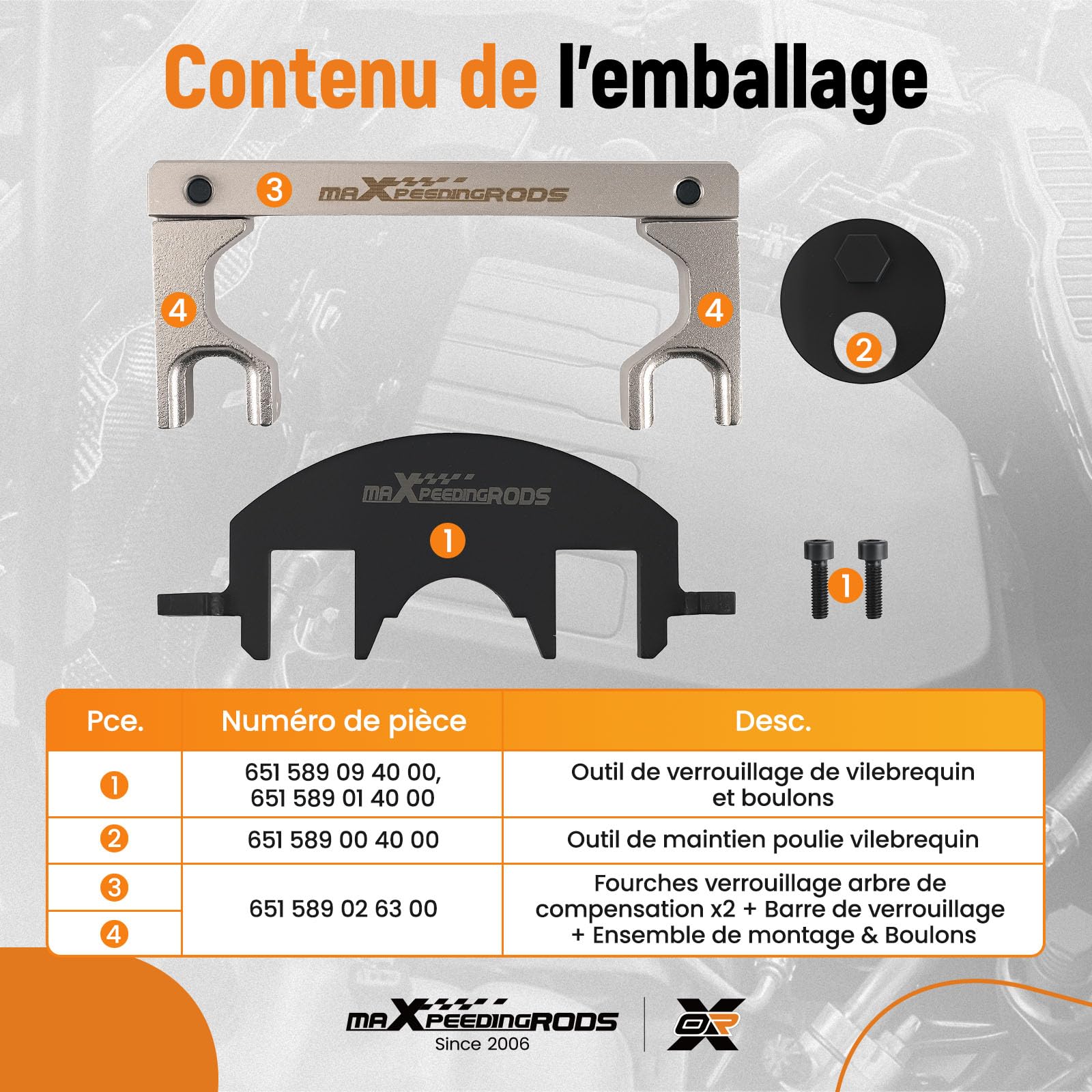 maXpeedingrods Kit d'outils de réglage du moteur pour Mercedes Benz M651