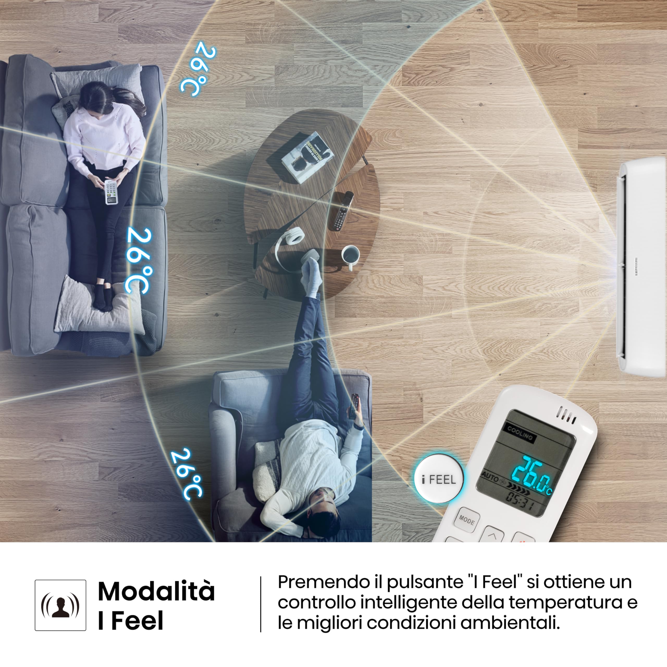 Hisense,Climatizzatore fisso Halo CBYR0906G,Monosplit 9000BTU,Raffrescamento e Riscaldamento(2.6Kw/2.7Kw),Timer 24h, Telecomando[Classe energetica A++/A+], Solo Unità Interna, No Unità Esterna