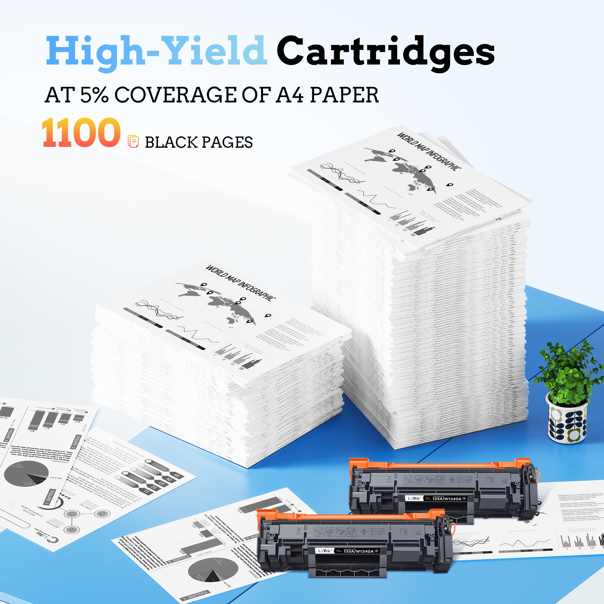 LxTek 135A W1350A Toner Con Chip Compatibile per HP 135A W1350A 135X W1350X per HP Laserjet MFP M234dw M234sdw M234sdn M234 M209dw M209dwn M234 M209 (Nero, 1-Pack) Stampante Singola