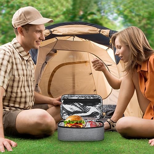 Miniatura 10 de Pequeña bolsa de almuerzo mini bolsa térmica portátil con aislamiento térmico negro