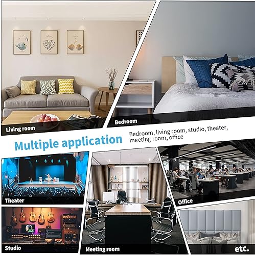 Miniatura 6 de Art3d - Cabeceras para cama King, matrimonial y Queen en color negro, cabeceros tapizados suaves, insonorizados, paneles 3D despegar y pegar para