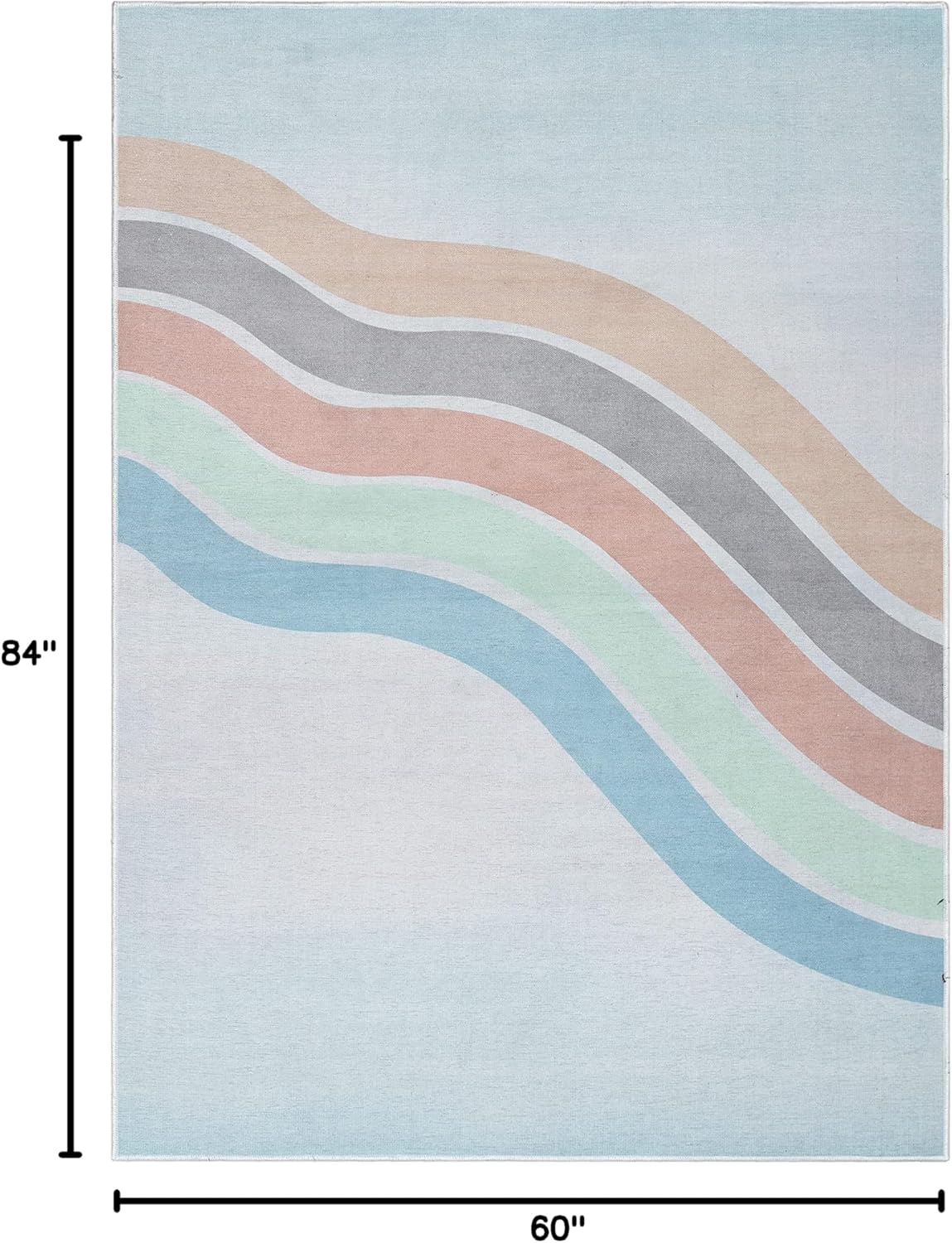 Well Woven Kids Pastel Rainbow Area Rug