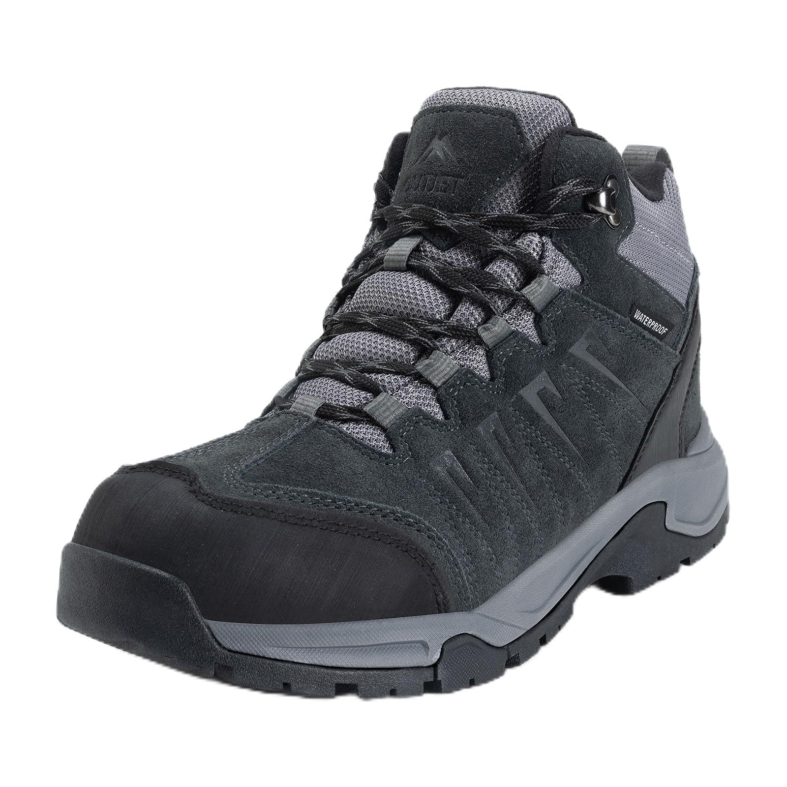 OUTJET Wanderschuhe Herren Wasserdicht Leder, Outdoor Hiking Schuhe rutschfest und komfortabel