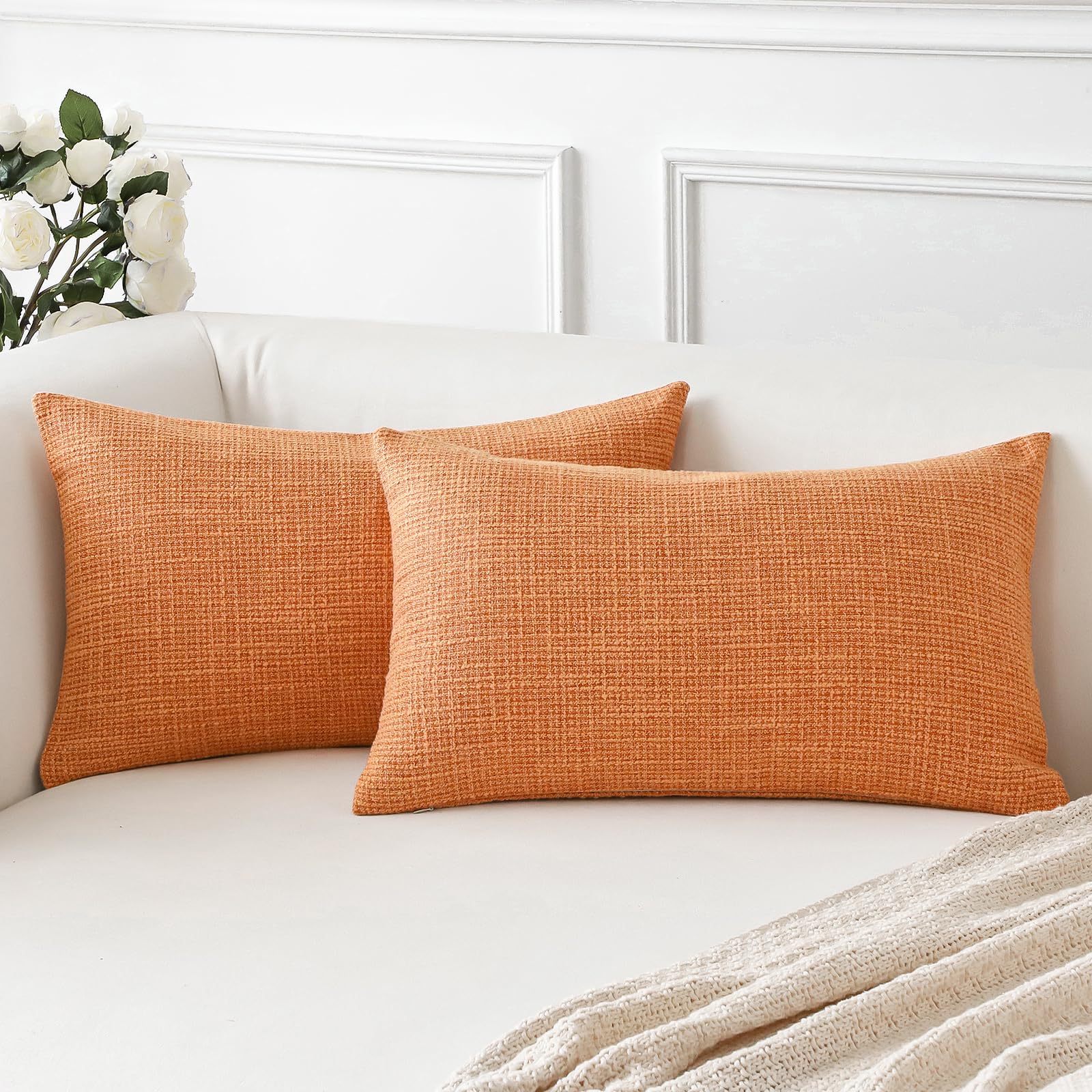 Set van 2 sierkussens LIRIOPE 30 x 50 cm Zwart/wit